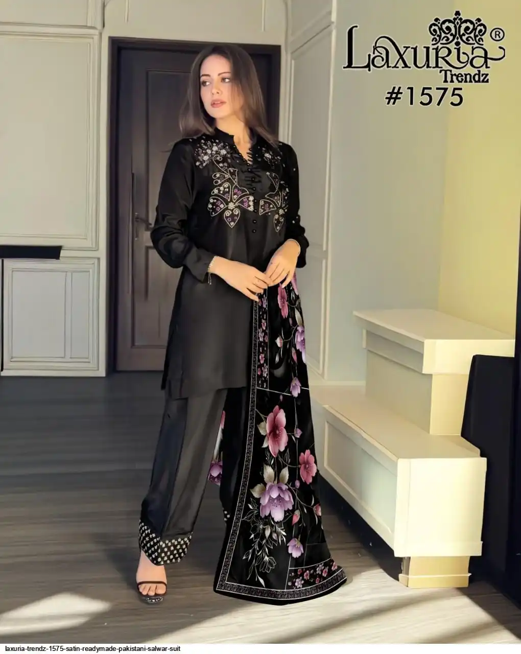 Laxuria Trendz 1575 Satin Readymade Pakistani Salwar Suit