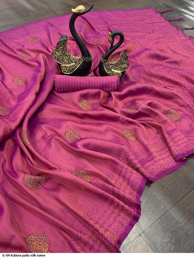 Kubera pattu copper softy silk sarees with rich pallu and blouse To pl... |  TikTok