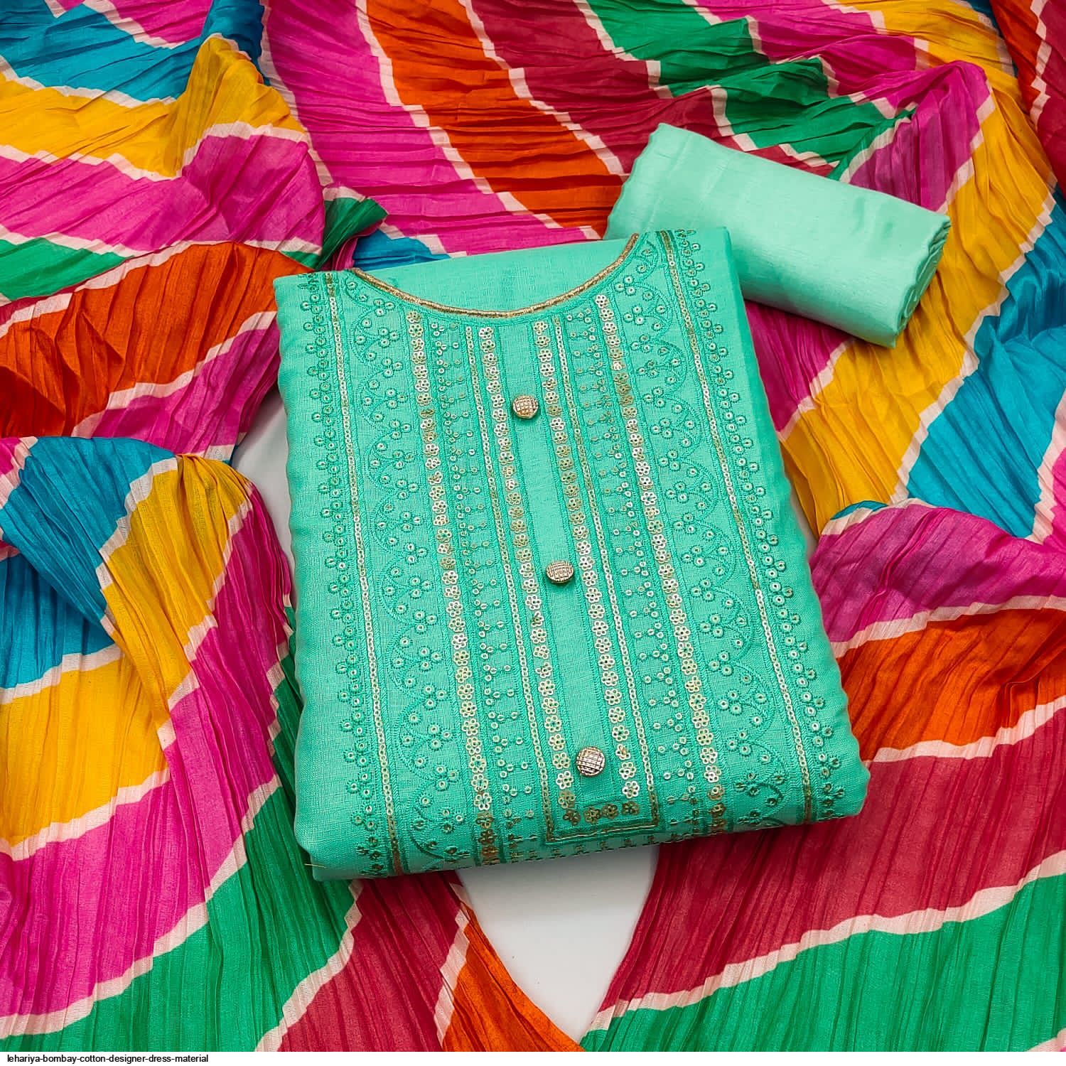 Lehariya Bombay Cotton Designer Dress Material