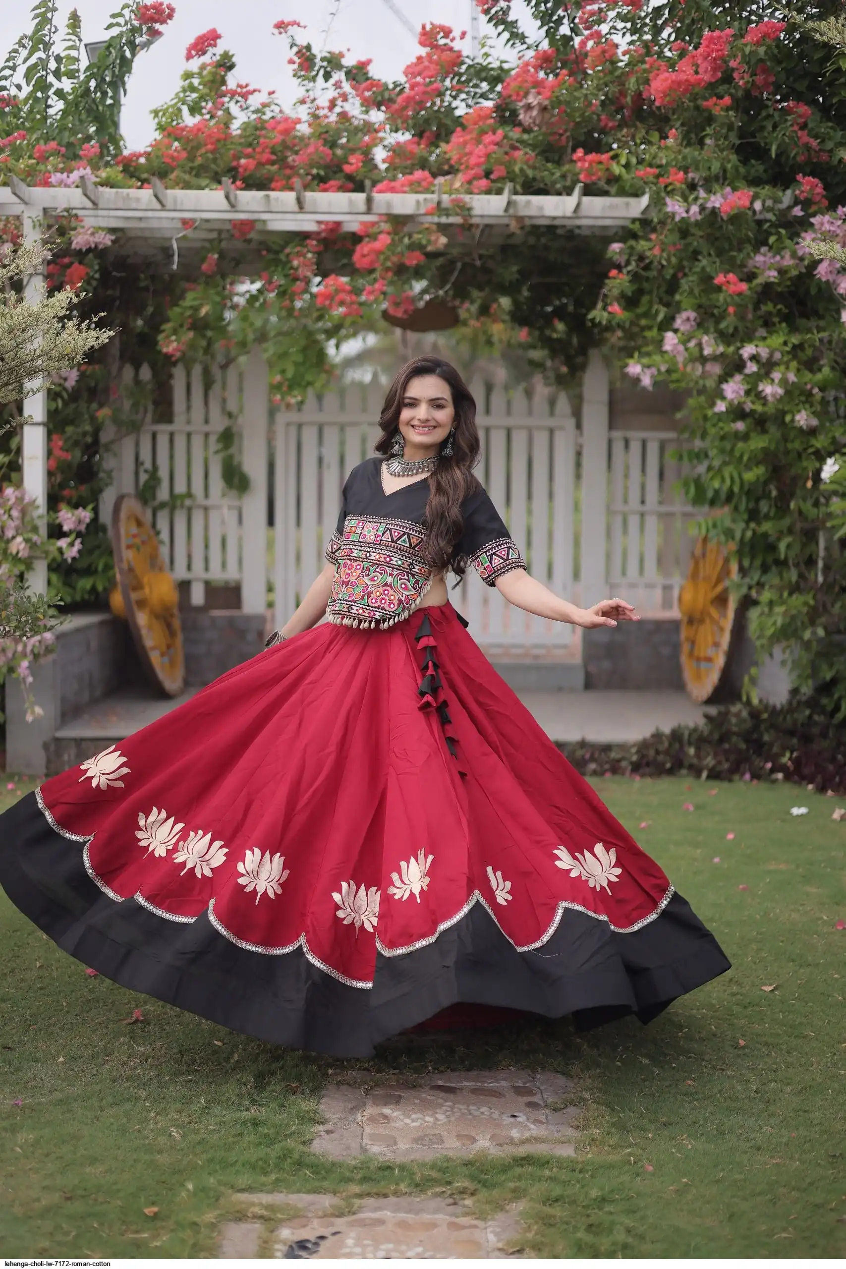 LEHENGA CHOLI LW 7172 ROMAN COTTON 1