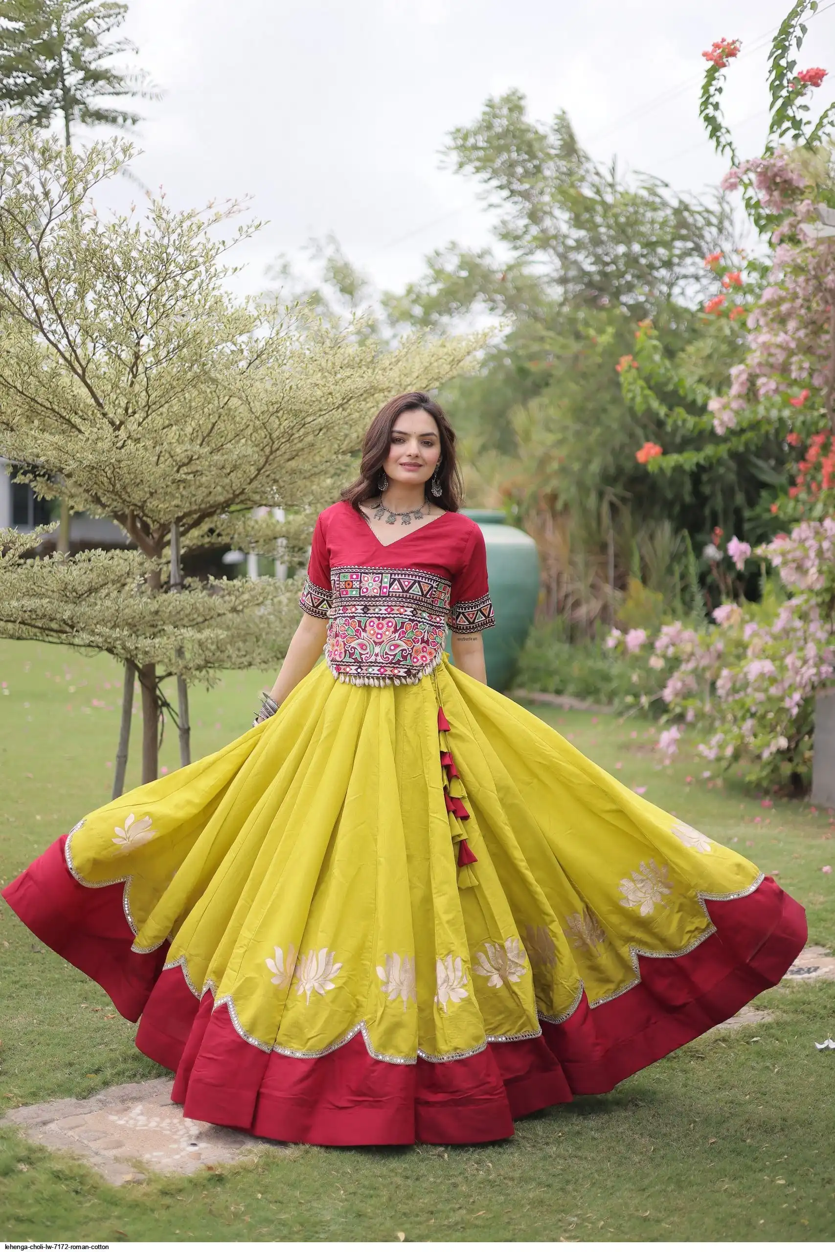 LEHENGA CHOLI LW 7172 ROMAN COTTON 3
