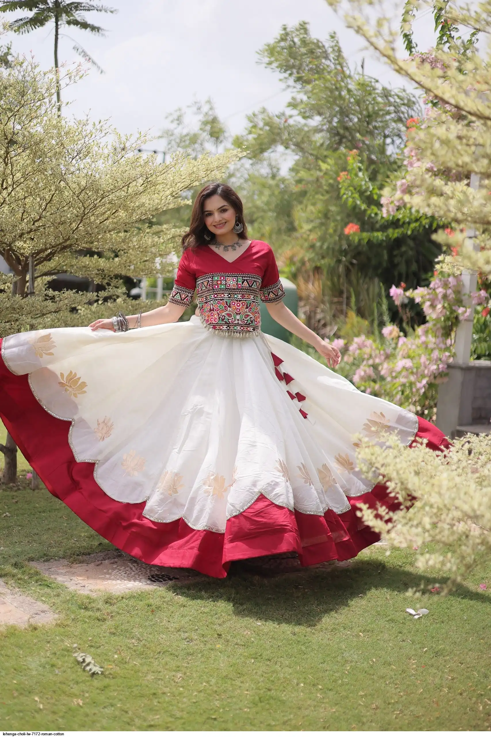LEHENGA CHOLI LW 7172 ROMAN COTTON 4