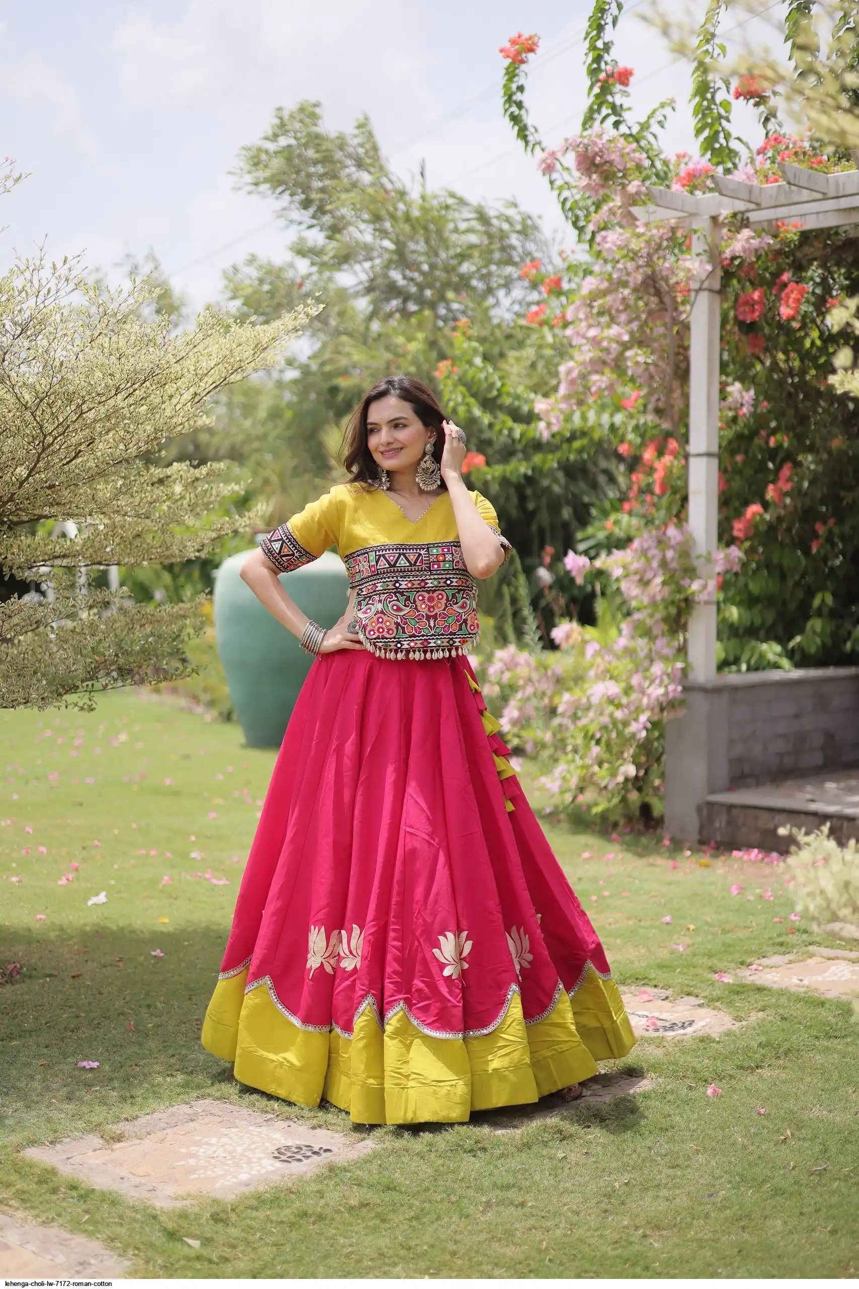 LEHENGA CHOLI LW 7172 ROMAN COTTON 6