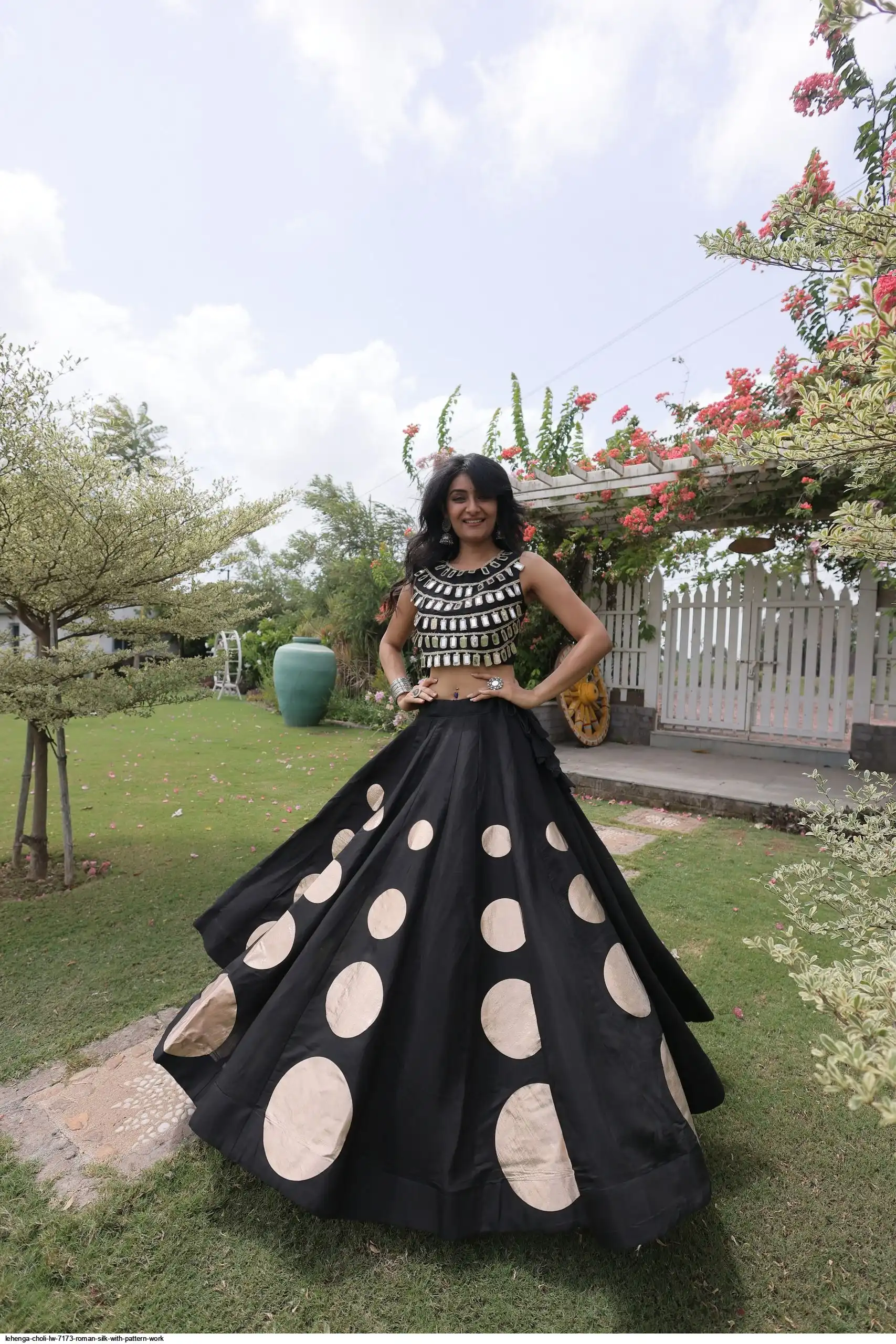 LEHENGA CHOLI LW 7173 ROMAN SILK WITH PATTERN WORK 1