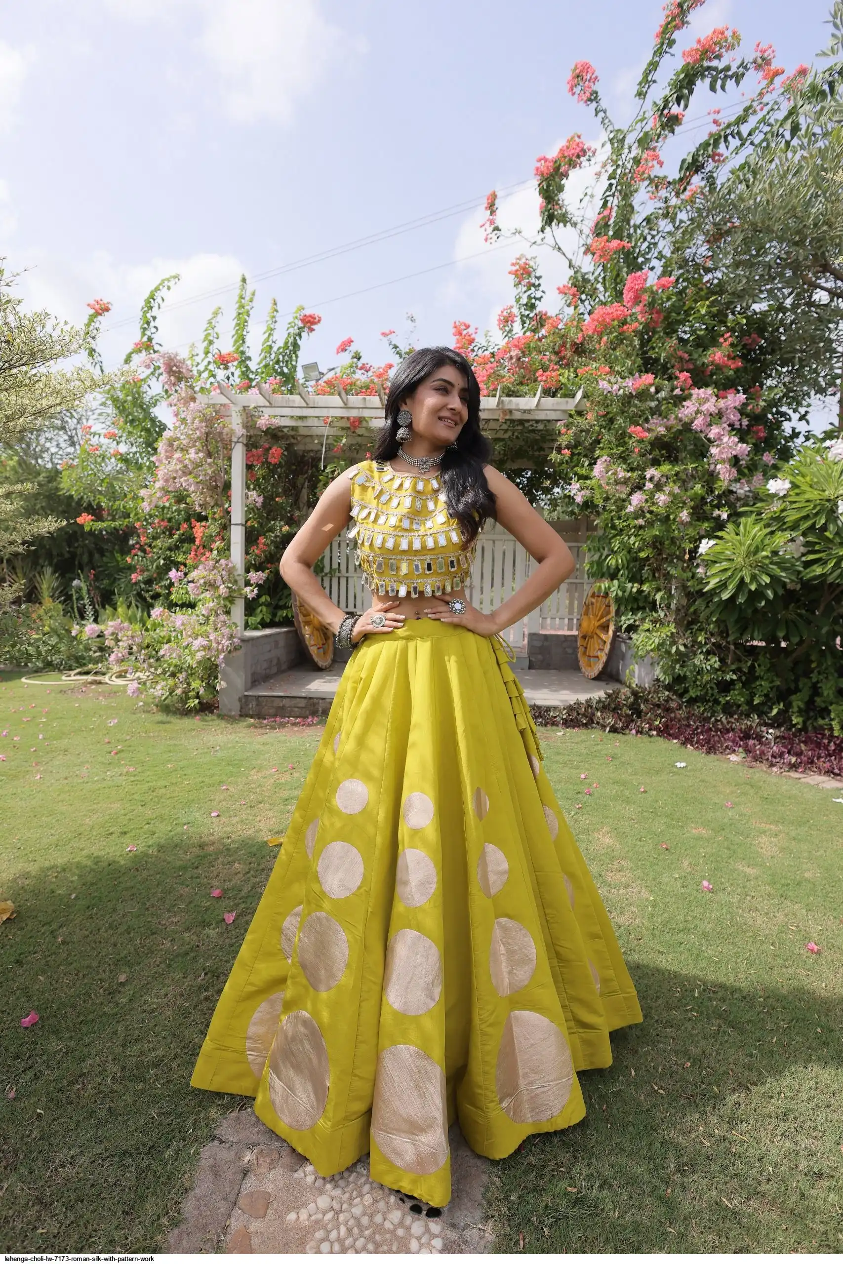 LEHENGA CHOLI LW 7173 ROMAN SILK WITH PATTERN WORK 3