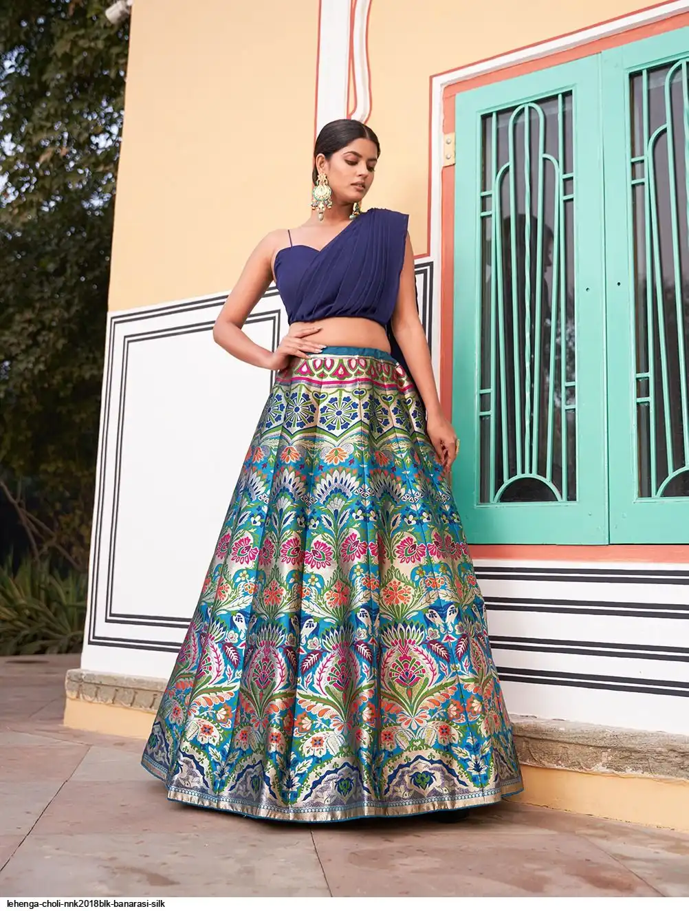 LEHENGA CHOLI NNK2018BLK BANARASI SILK 2