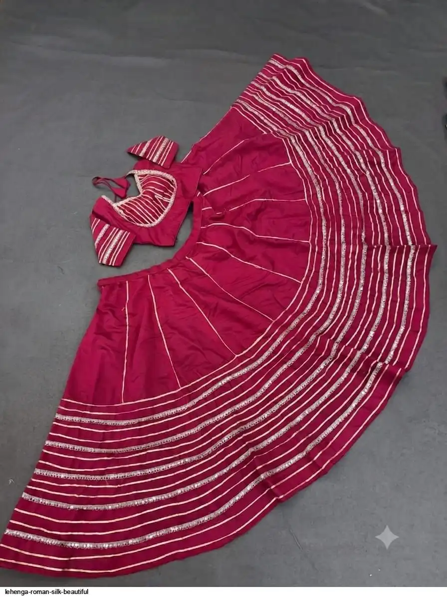 LEHENGA ROMAN SILK BEAUTIFUL 2
