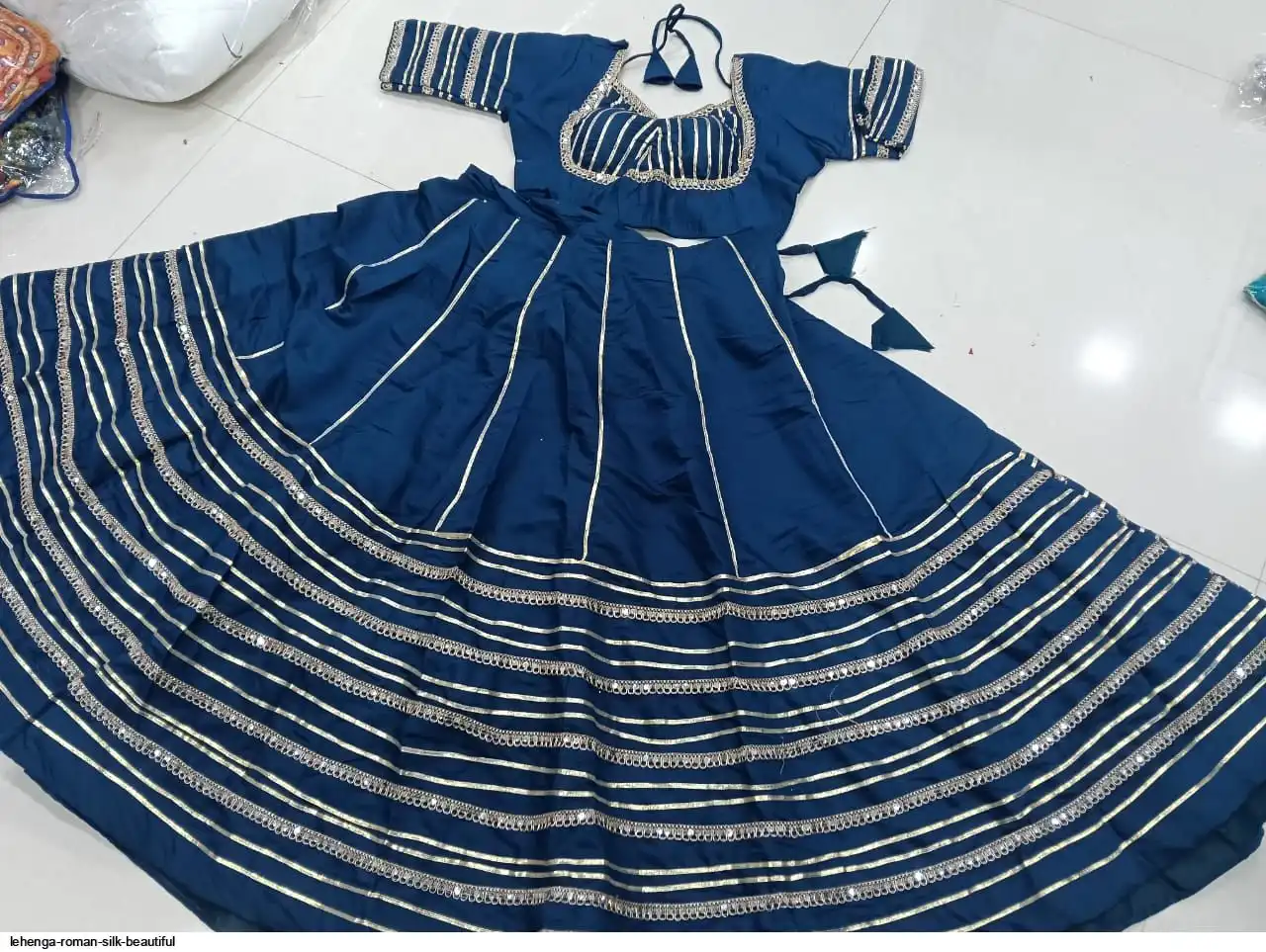 LEHENGA ROMAN SILK BEAUTIFUL 5