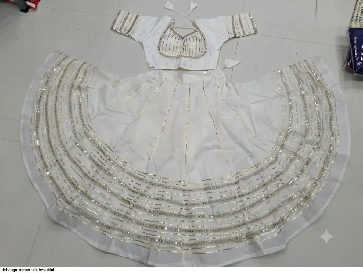 LEHENGA ROMAN SILK BEAUTIFUL 4