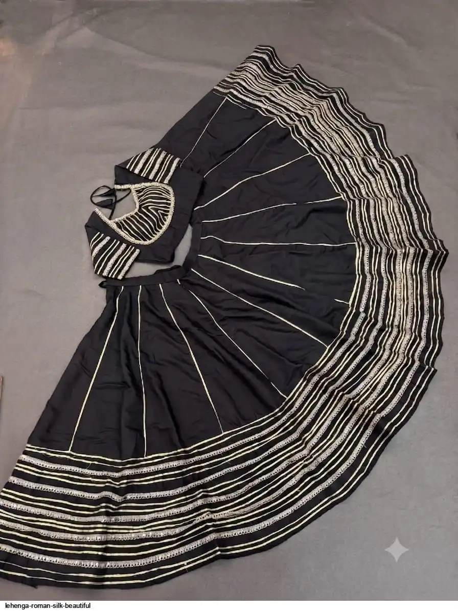 LEHENGA ROMAN SILK BEAUTIFUL 3