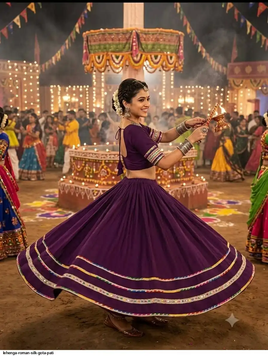 LEHENGA ROMAN SILK GOTA PATI 3