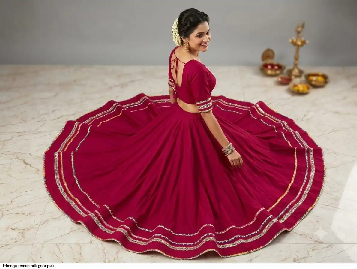 LEHENGA ROMAN SILK GOTA PATI 4