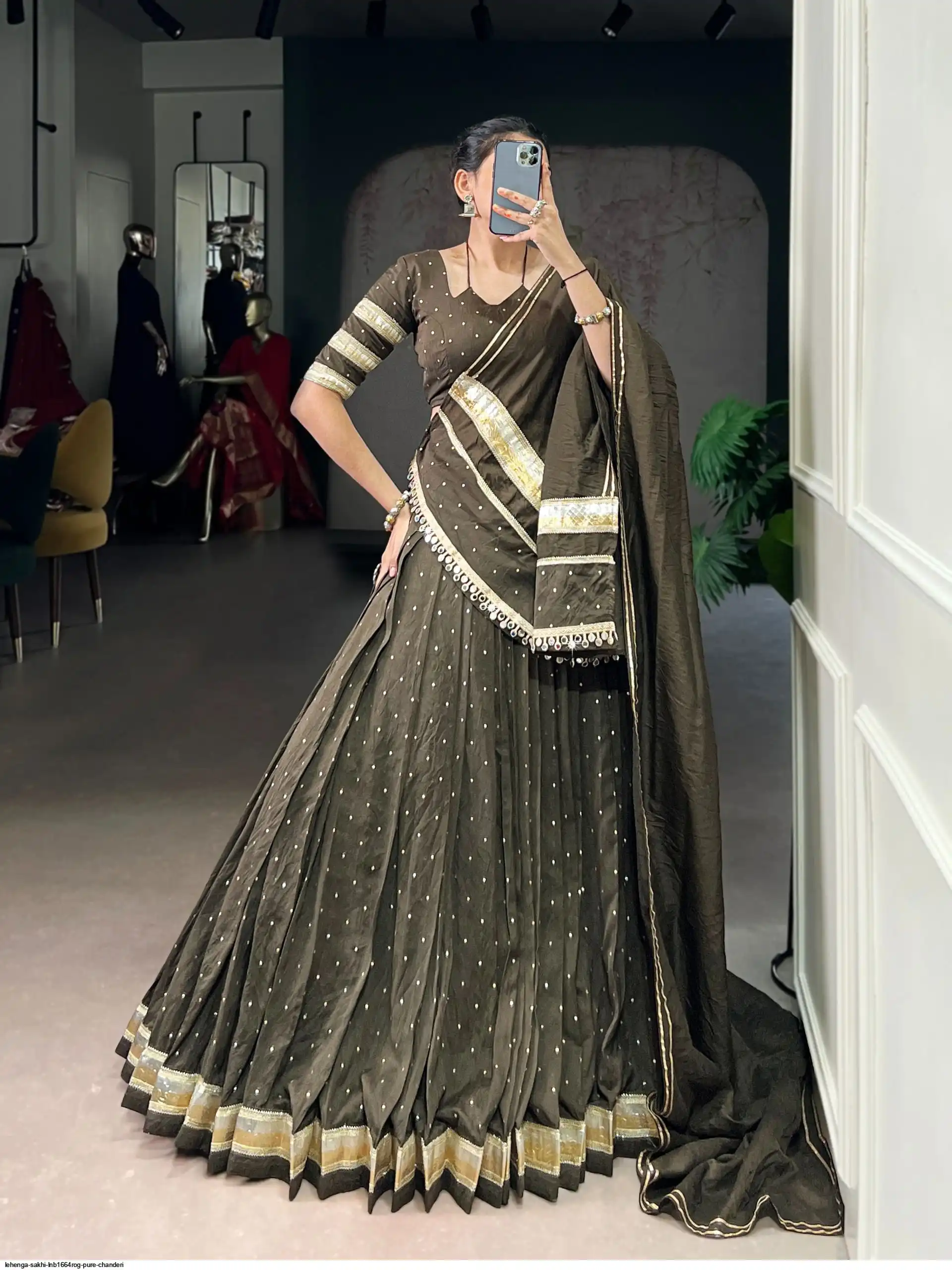 LEHENGA SAKHI LNB1664ROG PURE CHANDERI 1