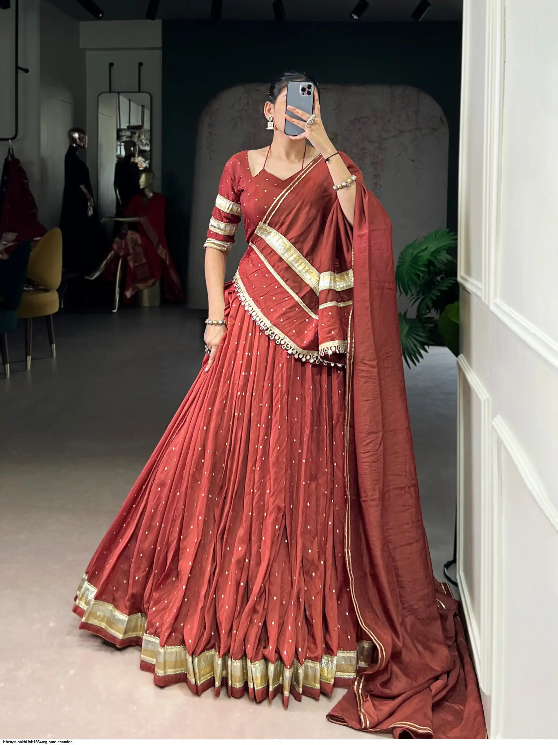 LEHENGA SAKHI LNB1664ROG PURE CHANDERI 3