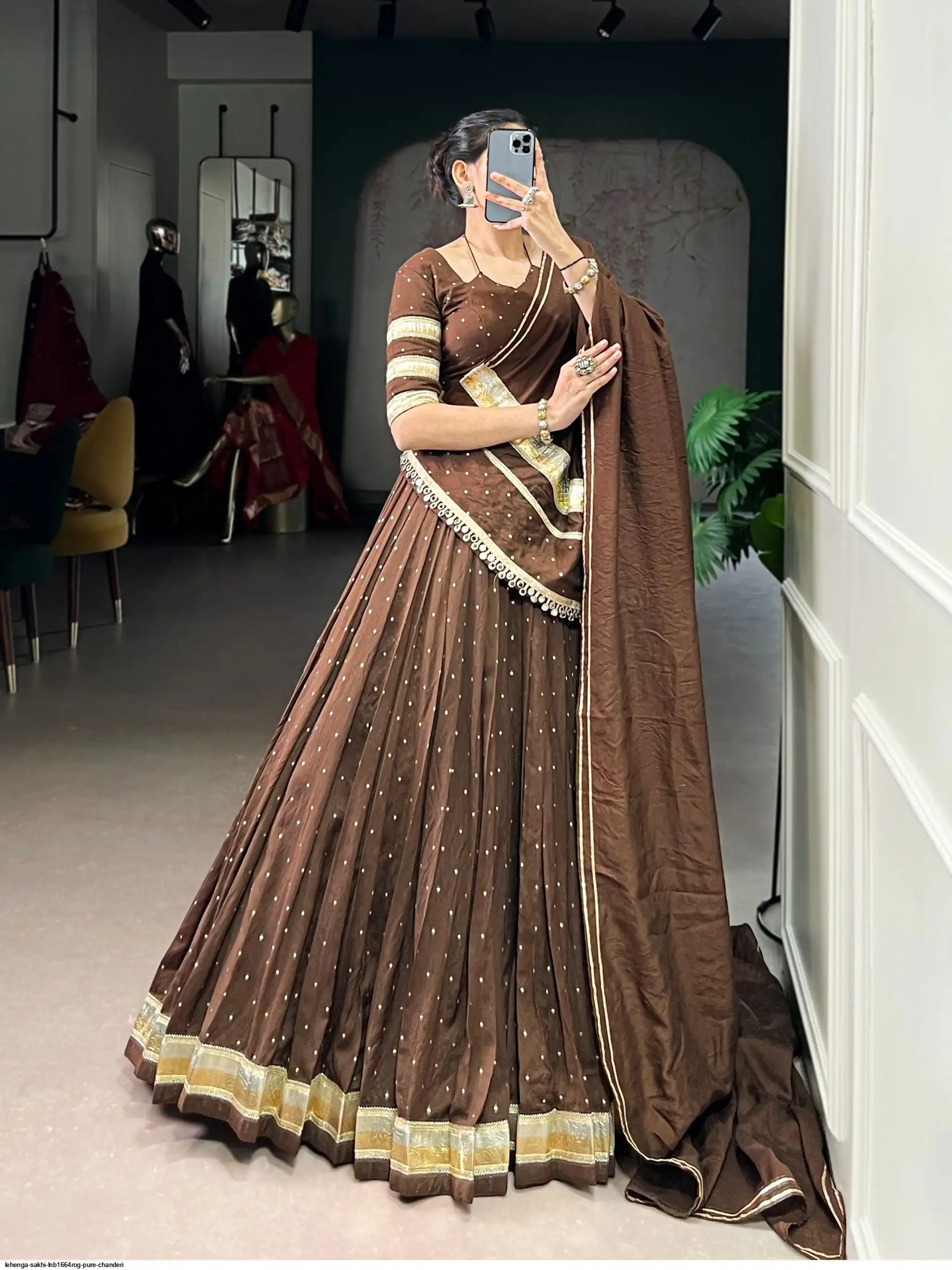 LEHENGA SAKHI LNB1664ROG PURE CHANDERI 4