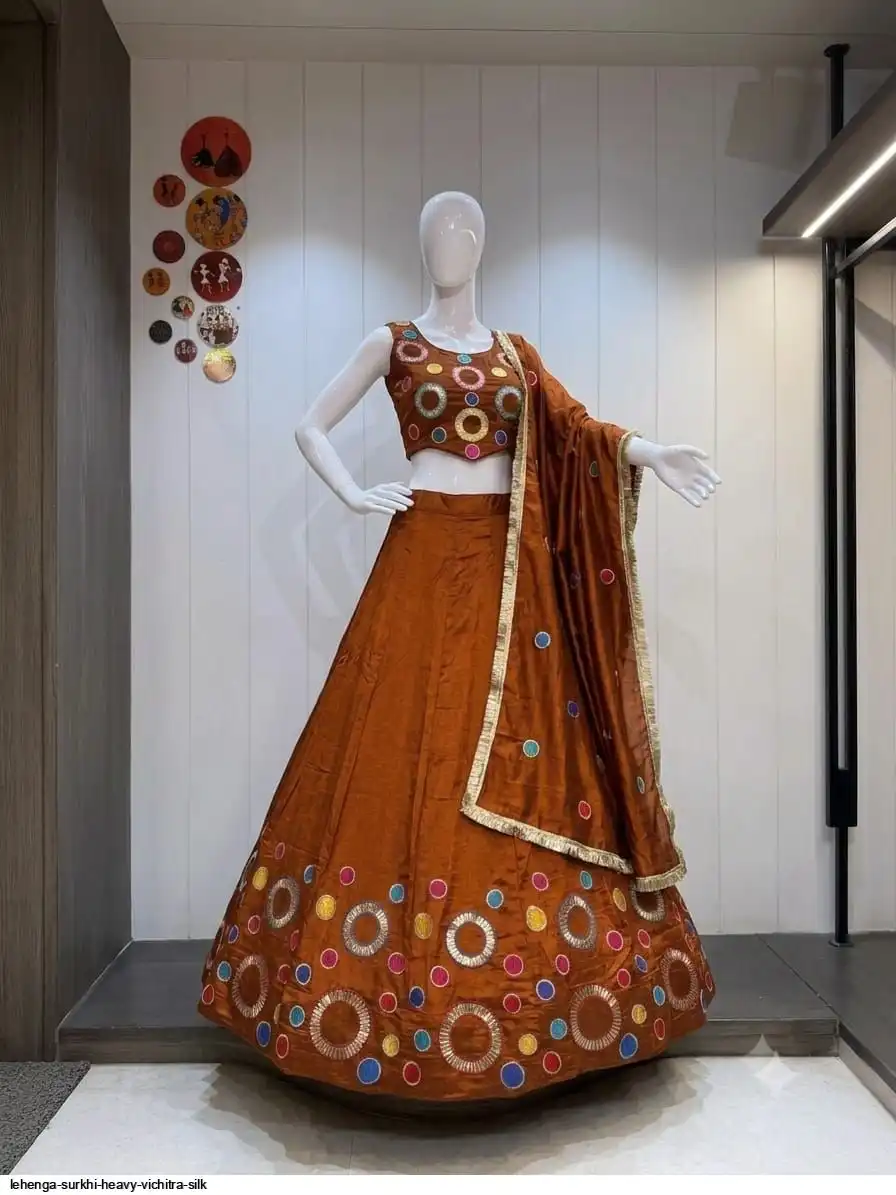 LEHENGA SURKHI HEAVY VICHITRA SILK 5