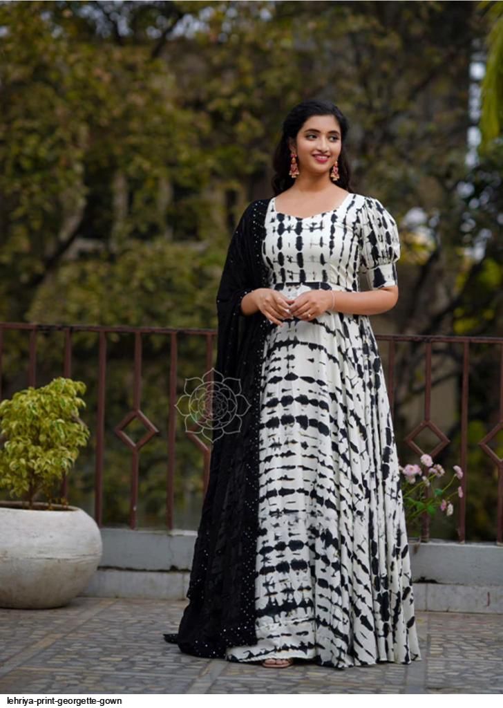 Abhisarika Superior Dresses Georgette Long Gown Kurti Top  SVB Ventures