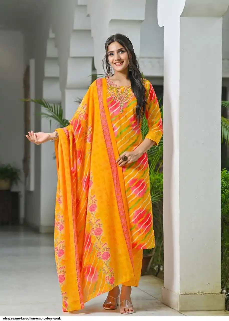 LEHRIYA PURE TAJ COTTON EMBROIDERY WORK B