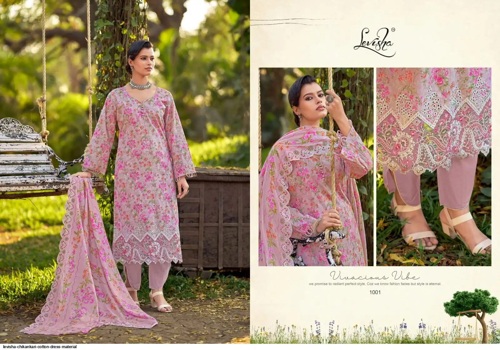 Levisha CHIKANKARI COTTON DRESS MATERIAL