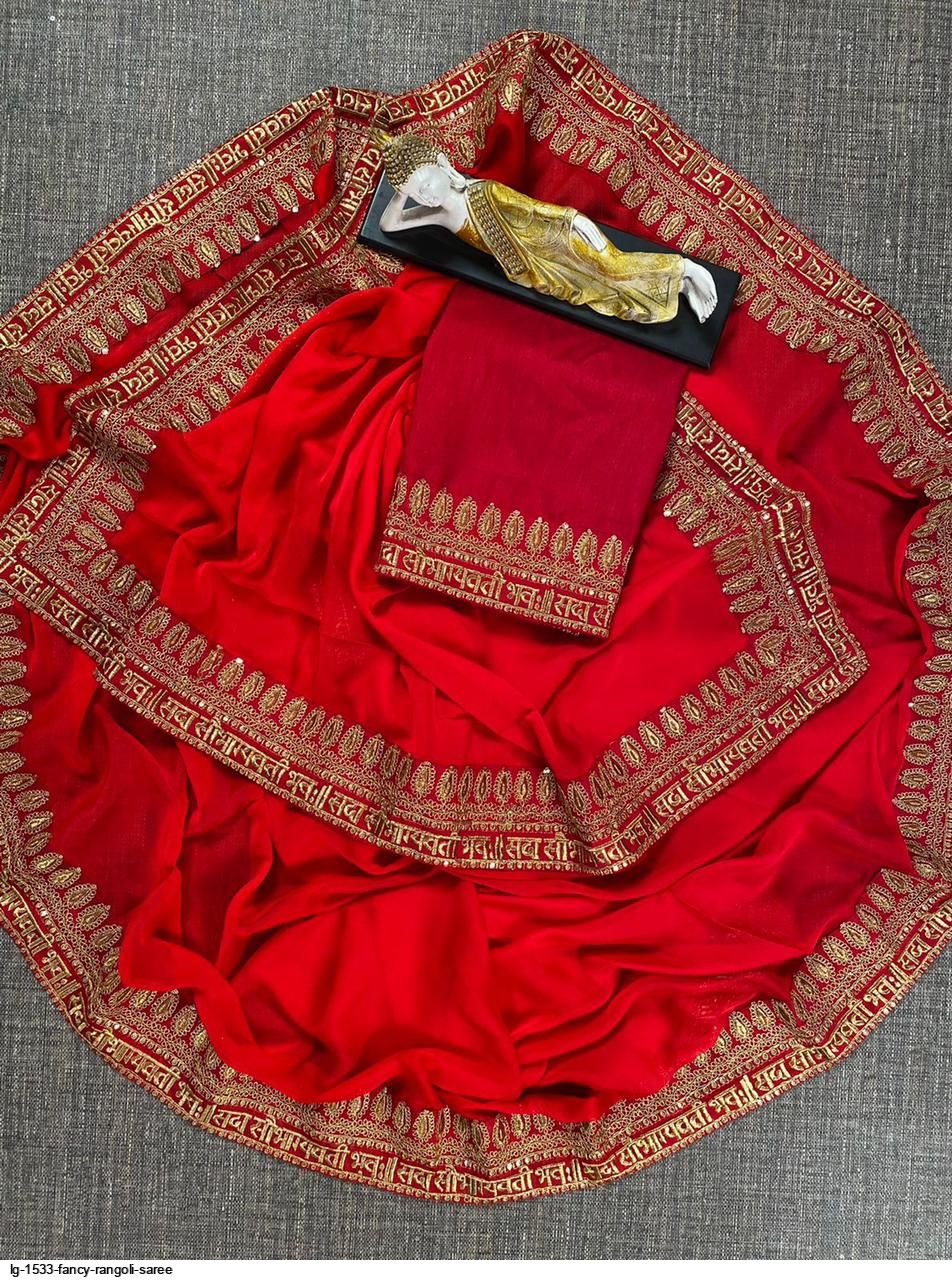 DESIGNER HEAVY RANGOLI SEQUENCE WORK SAREE