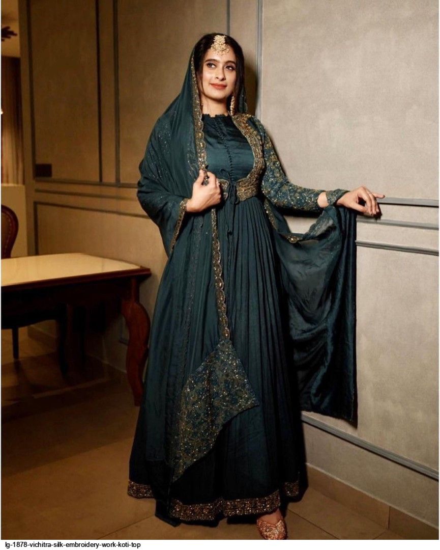 LG 1878 VICHITRA SILK EMBROIDERY WORK KOTI TOP