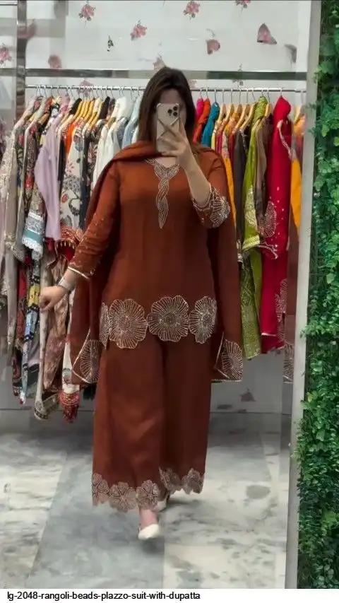LG 2048 RANGOLI BEADS PLAZZO SUIT WITH DUPATTA B