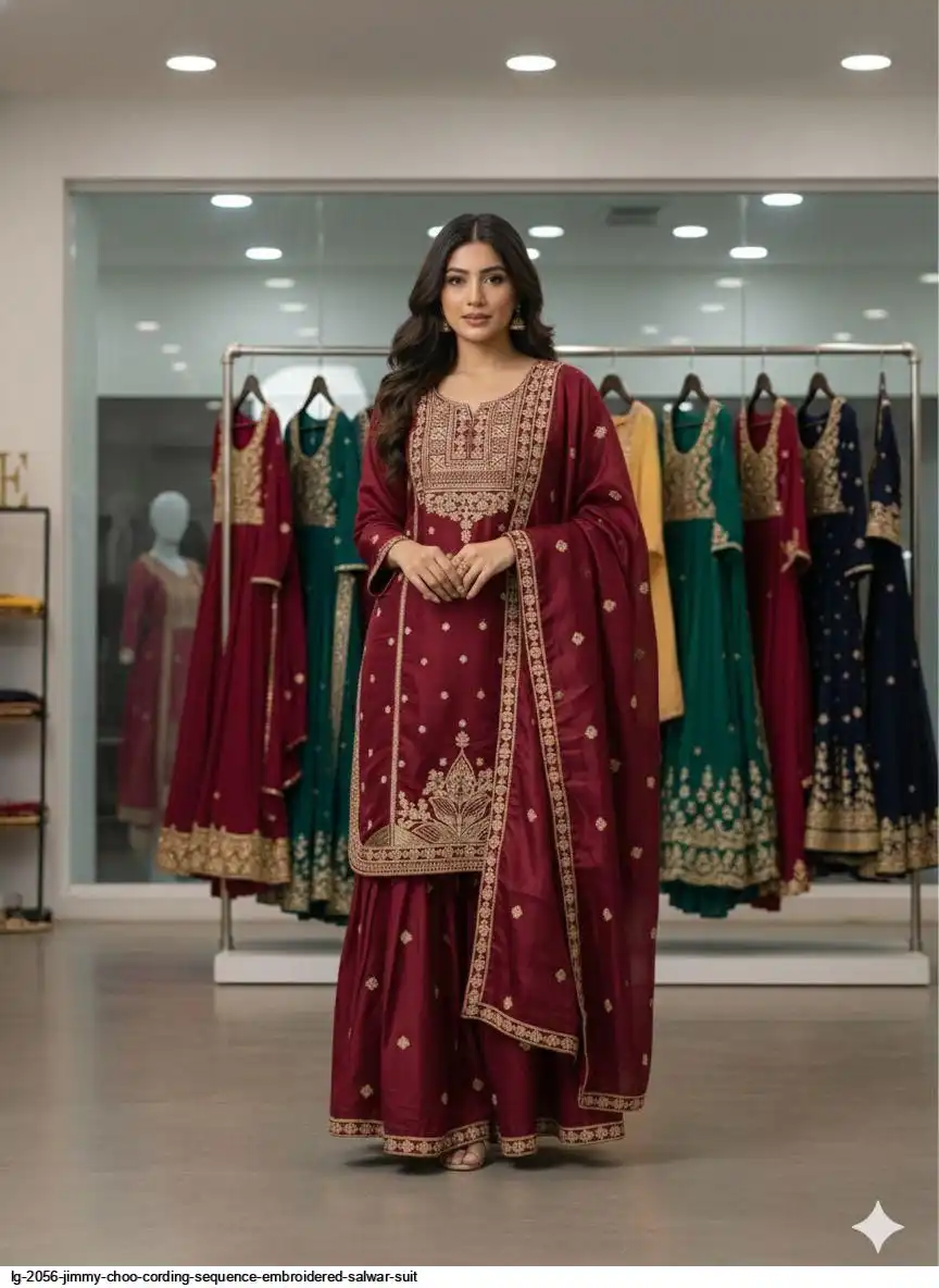 LG 2056 JIMMY CHOO CORDING SEQUENCE EMBROIDERED SALWAR SUIT B