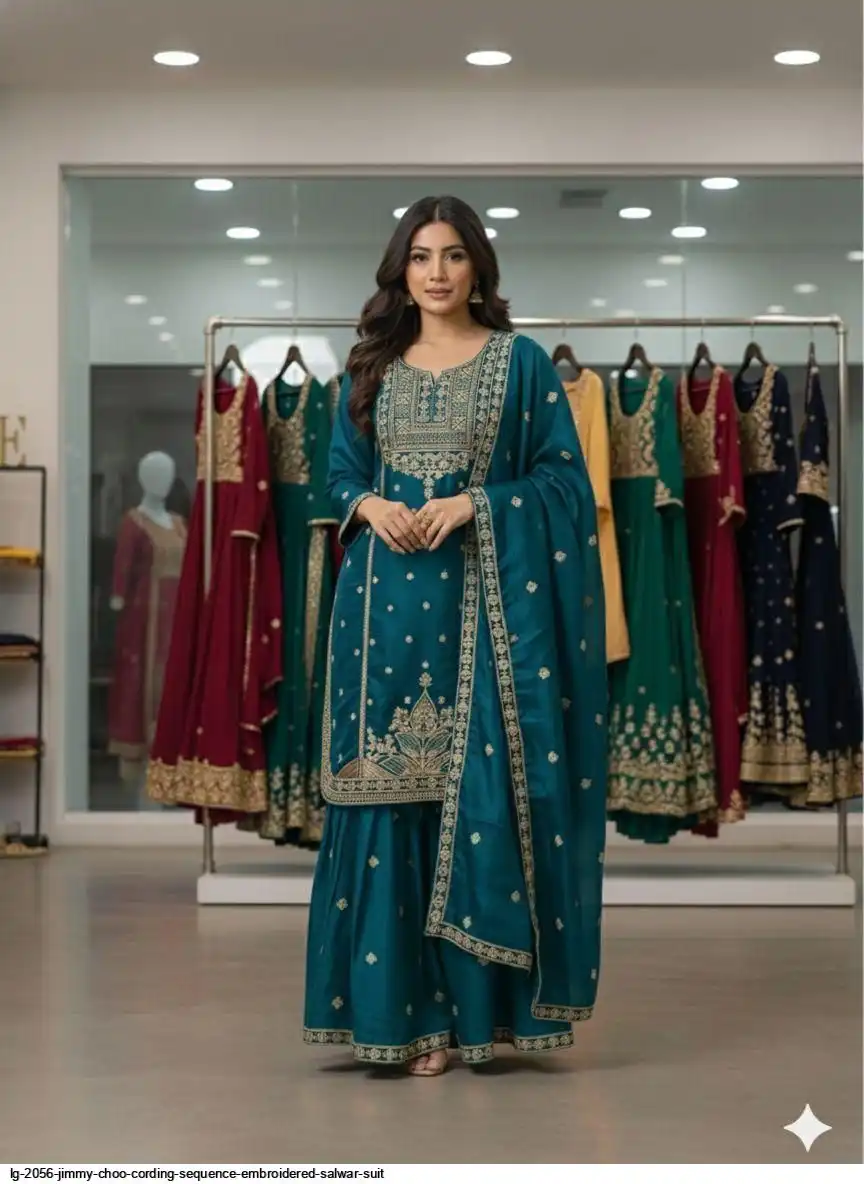 LG 2056 JIMMY CHOO CORDING SEQUENCE EMBROIDERED SALWAR SUIT D