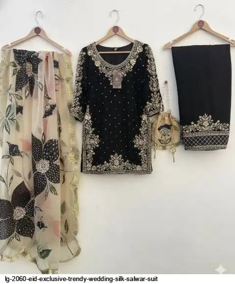 LG 2060 EID EXCLUSIVE TRENDY WEDDING SILK SALWAR SUIT C