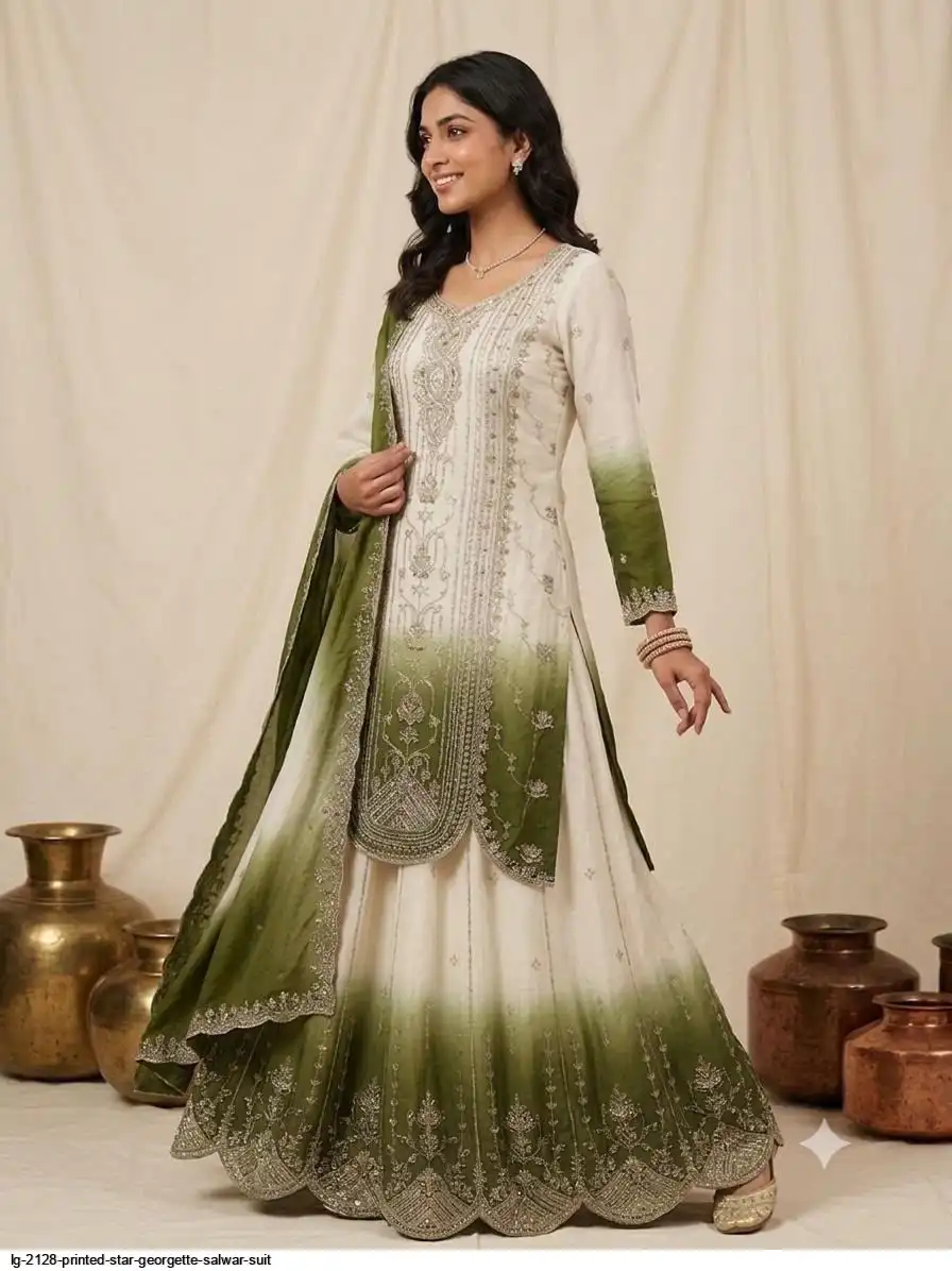 LG 2128 PRINTED STAR GEORGETTE SALWAR SUIT 2
