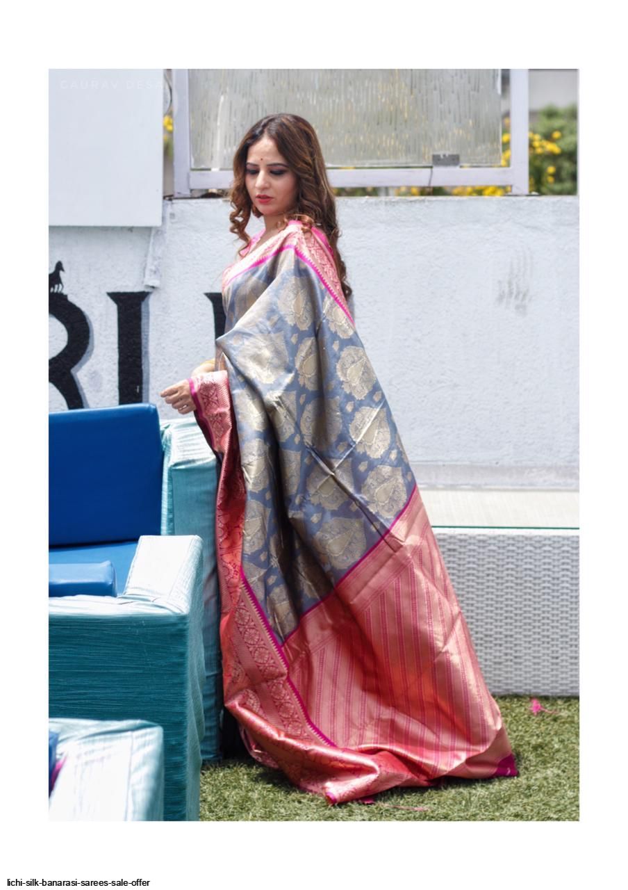 LICHI SILK BANARASI SAREES SALE OFFER F