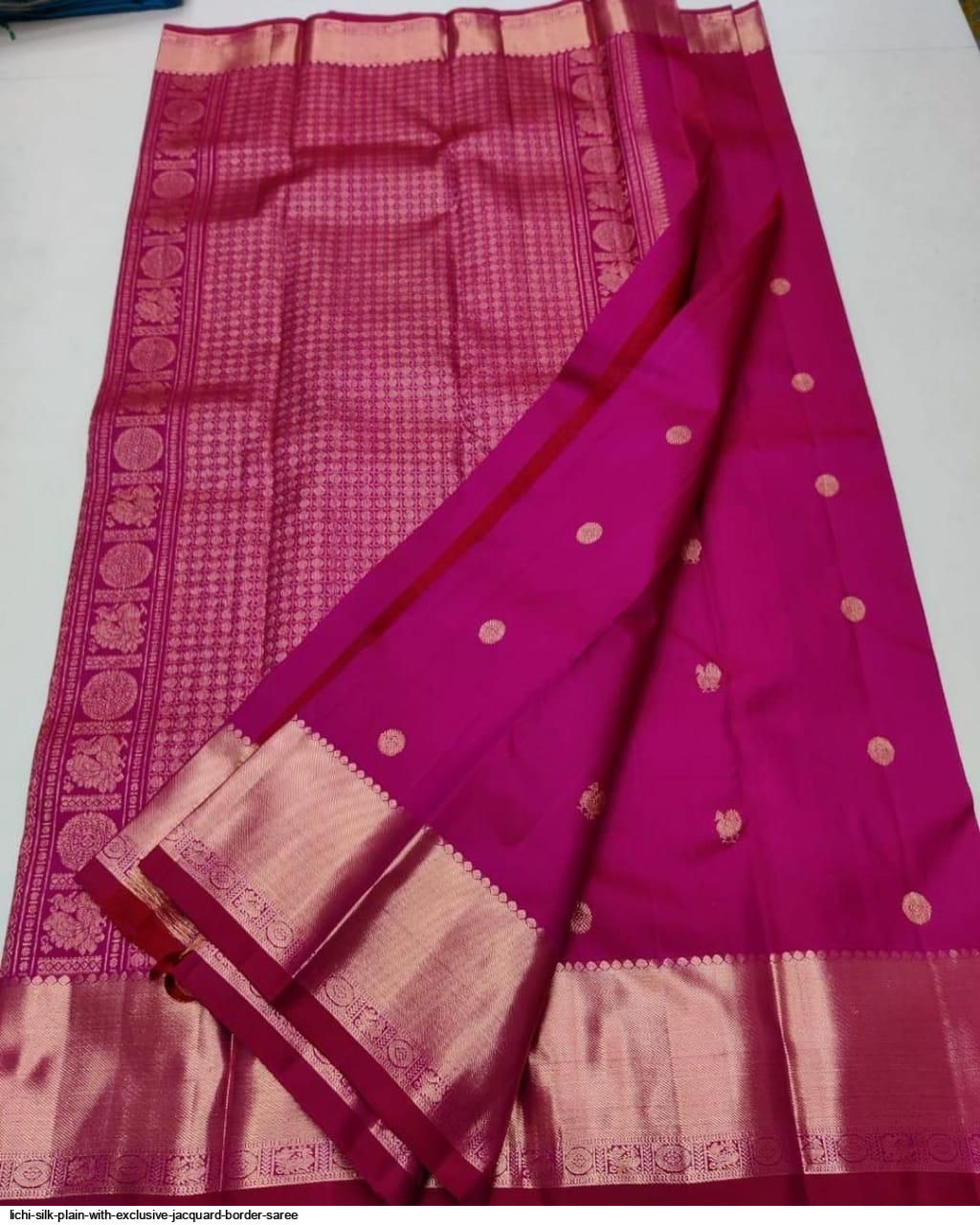 Jacquard Lichi Silk White Saree With Unstiched Blouse Piece