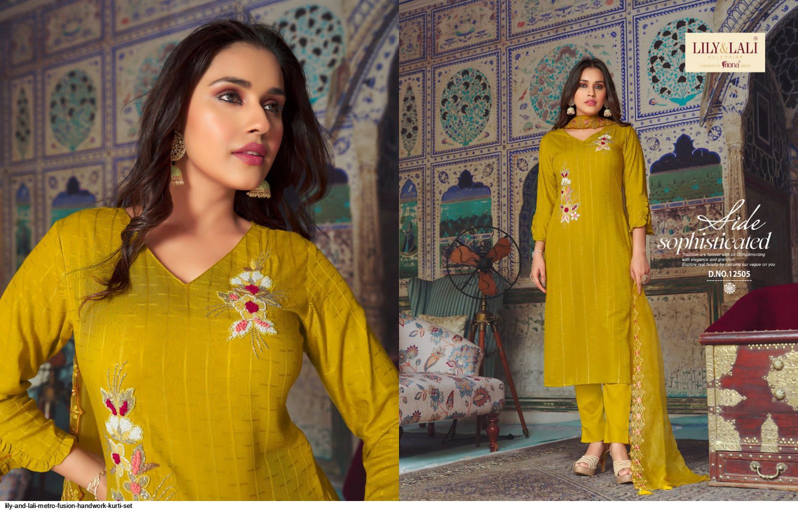 LILY AND LALI METRO FUSION Handwork KURTI SET