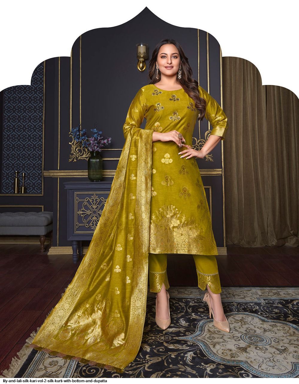 kf1154heavysanderisilkkurtiwithpantanddupatta