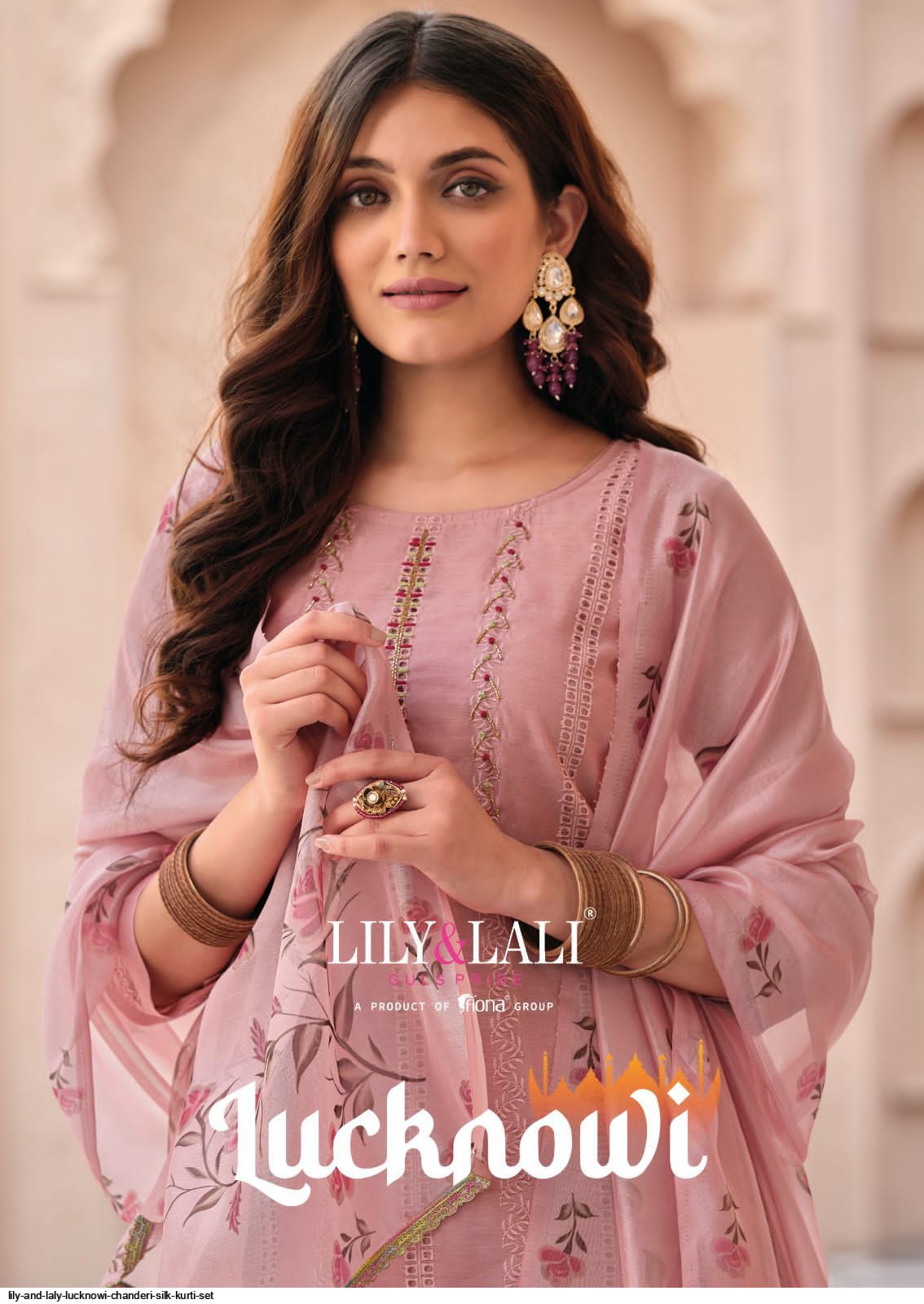 Lucknowi Shifli  Chicken Work Kurti Set with Pant and Dupatta   XklusivelyuShop Your Style