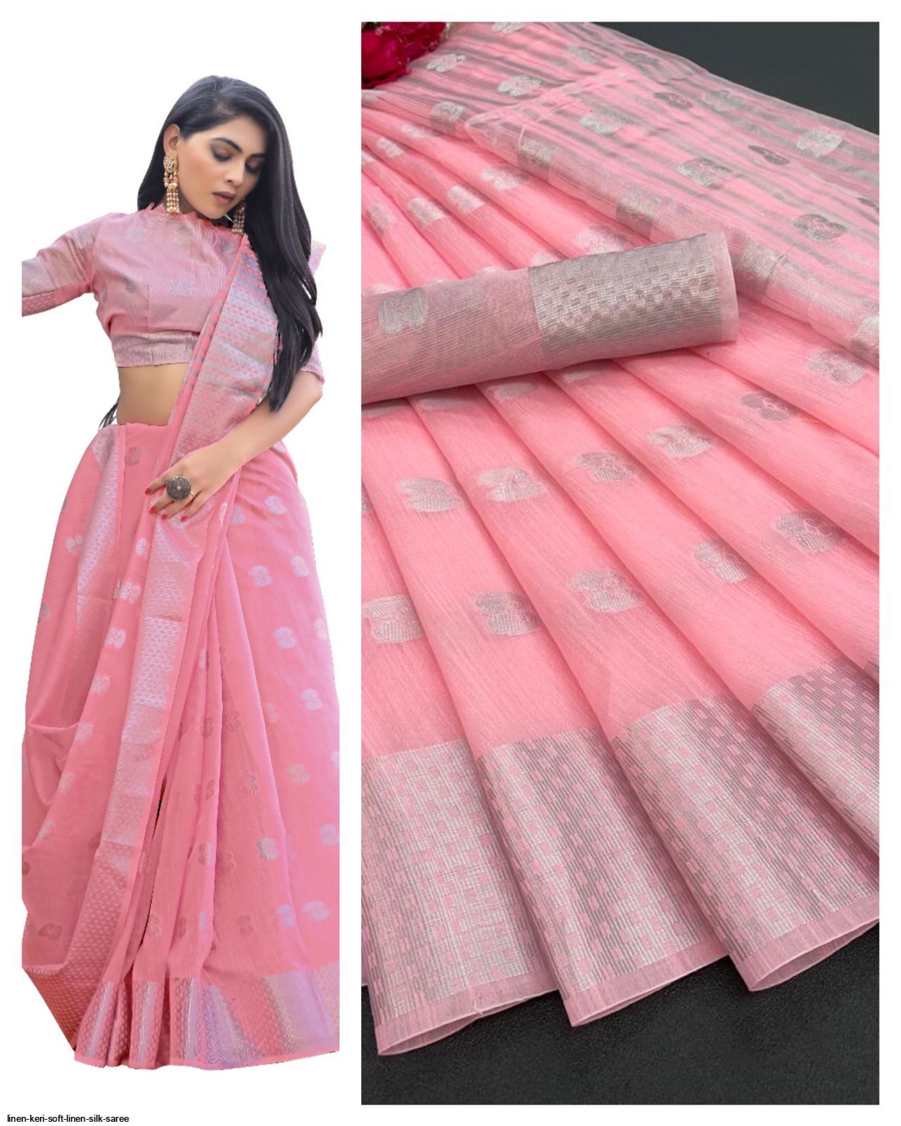 LINEN KERI Soft Linen Silk Saree