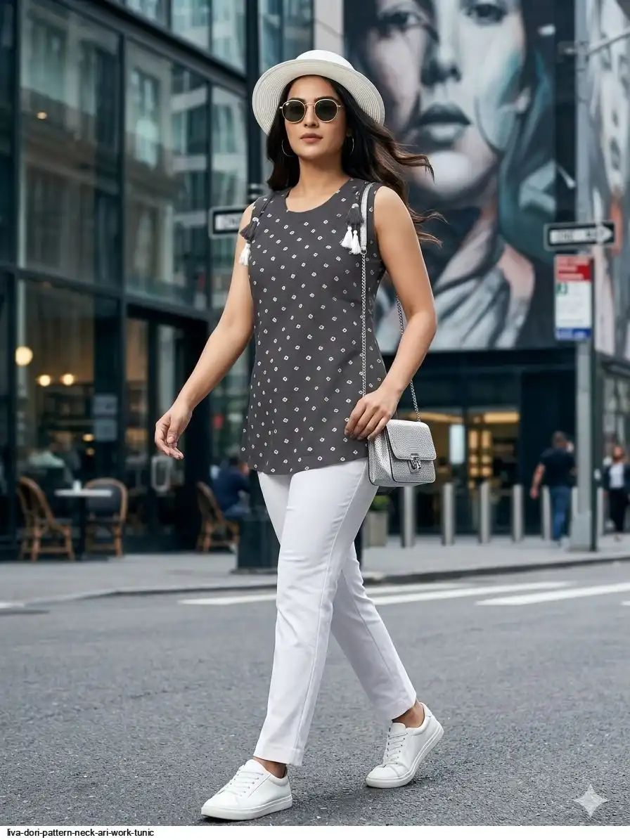 LIVA DORI PATTERN NECK ARI WORK TUNIC G