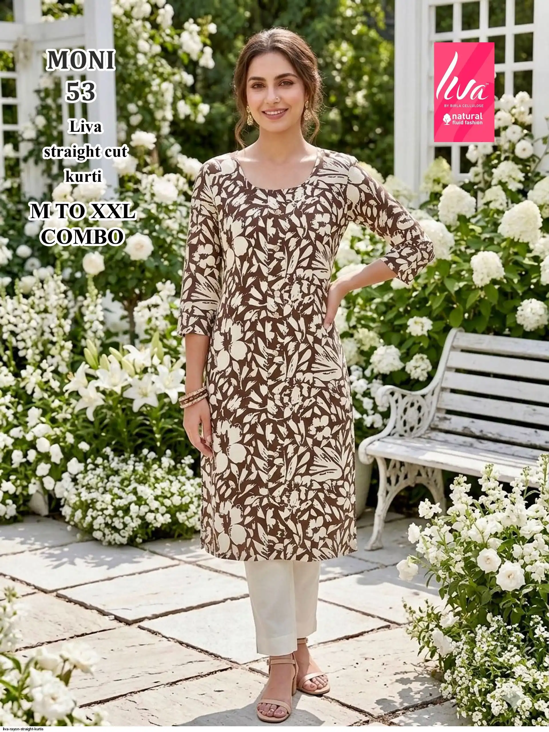 LIVA RAYON STRAIGHT KURTIS MONI 53