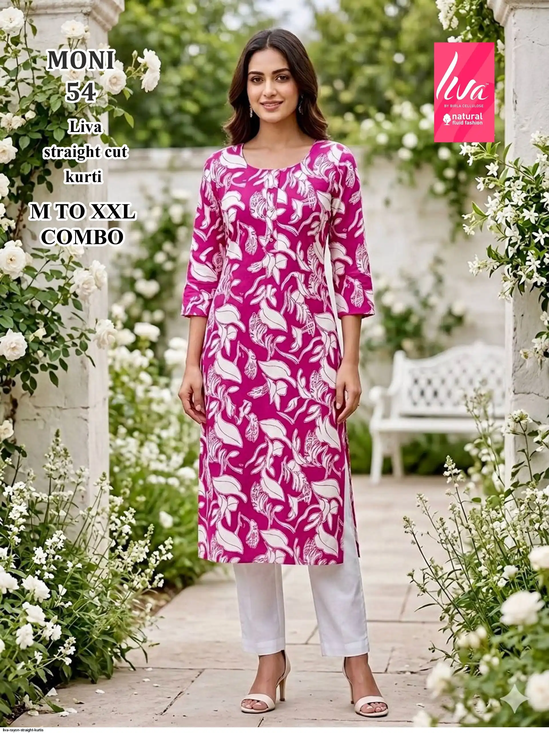 LIVA RAYON STRAIGHT KURTIS MONI 54
