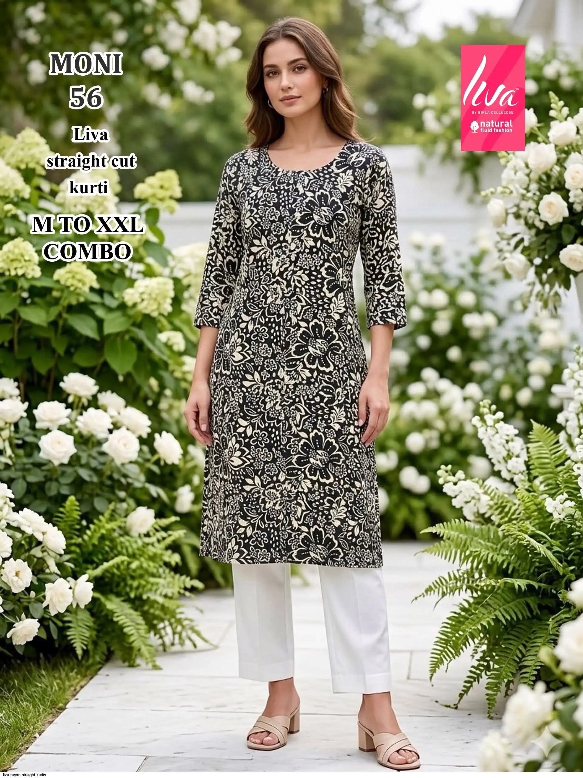 LIVA RAYON STRAIGHT KURTIS MONI 56