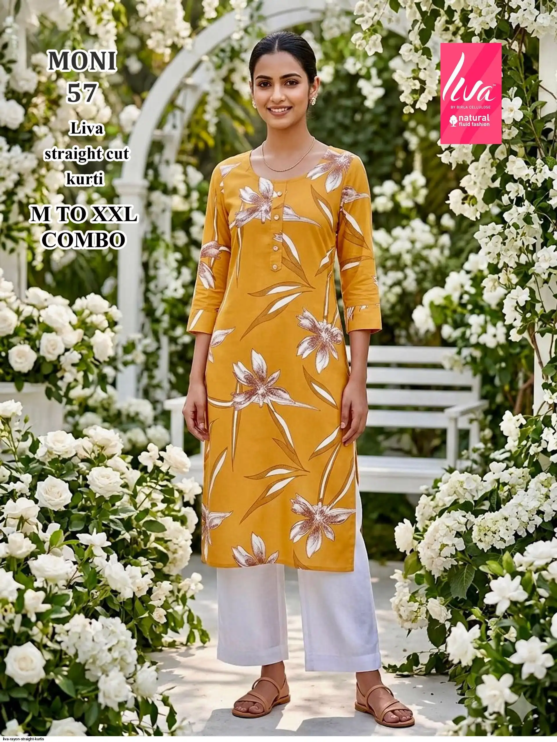 LIVA RAYON STRAIGHT KURTIS MONI 57