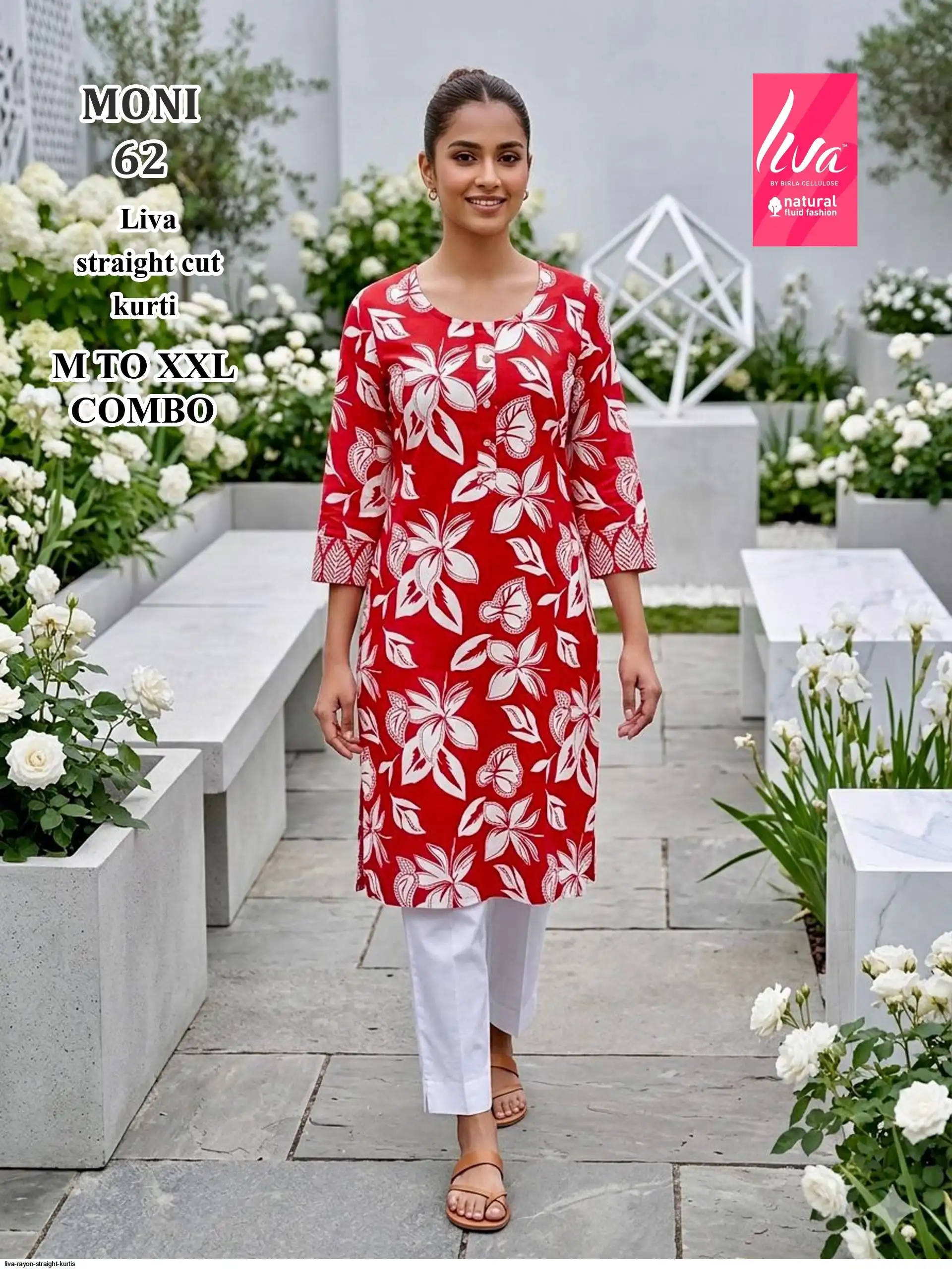 LIVA RAYON STRAIGHT KURTIS MONI 62
