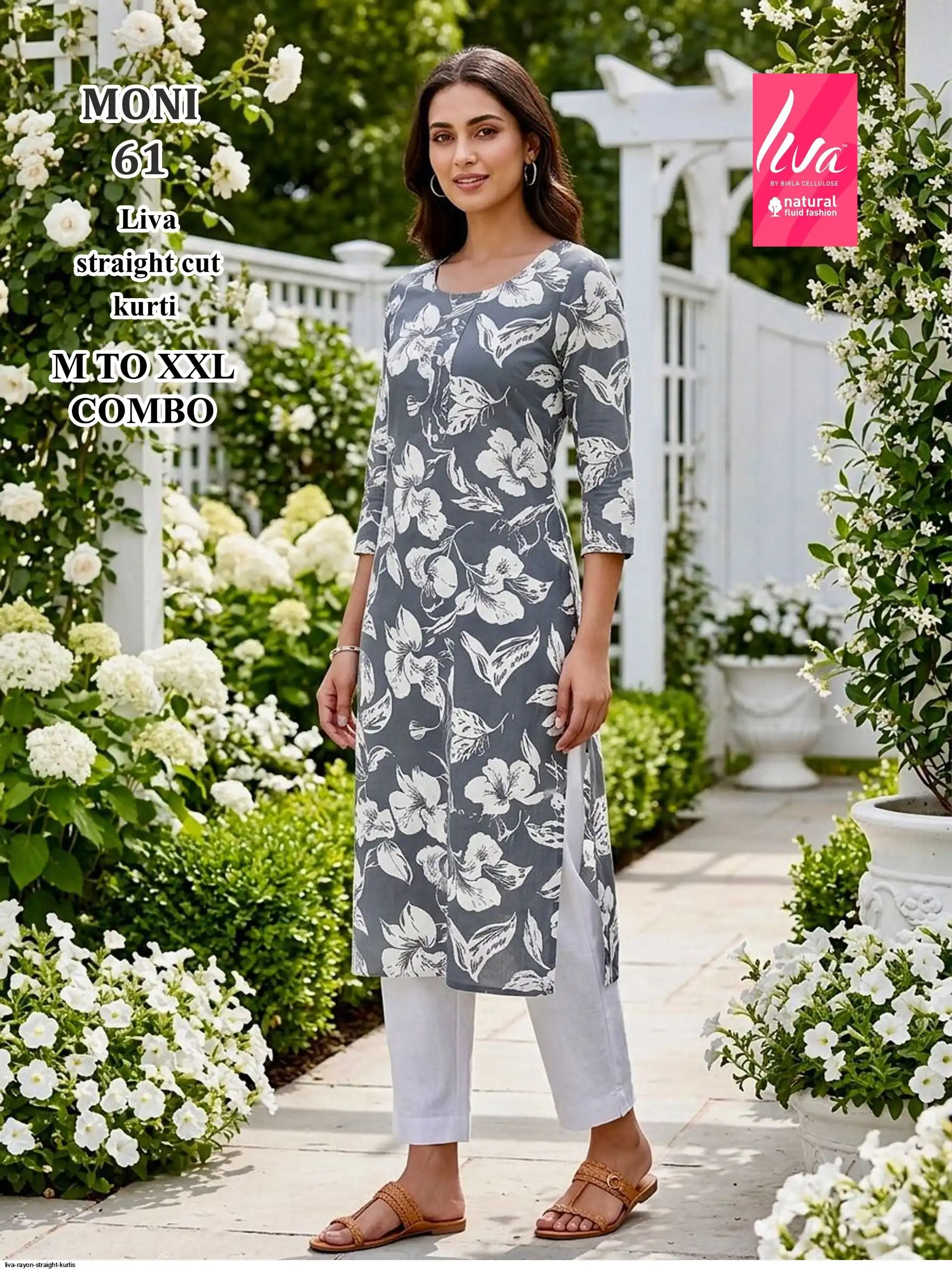 LIVA RAYON STRAIGHT KURTIS MONI 61