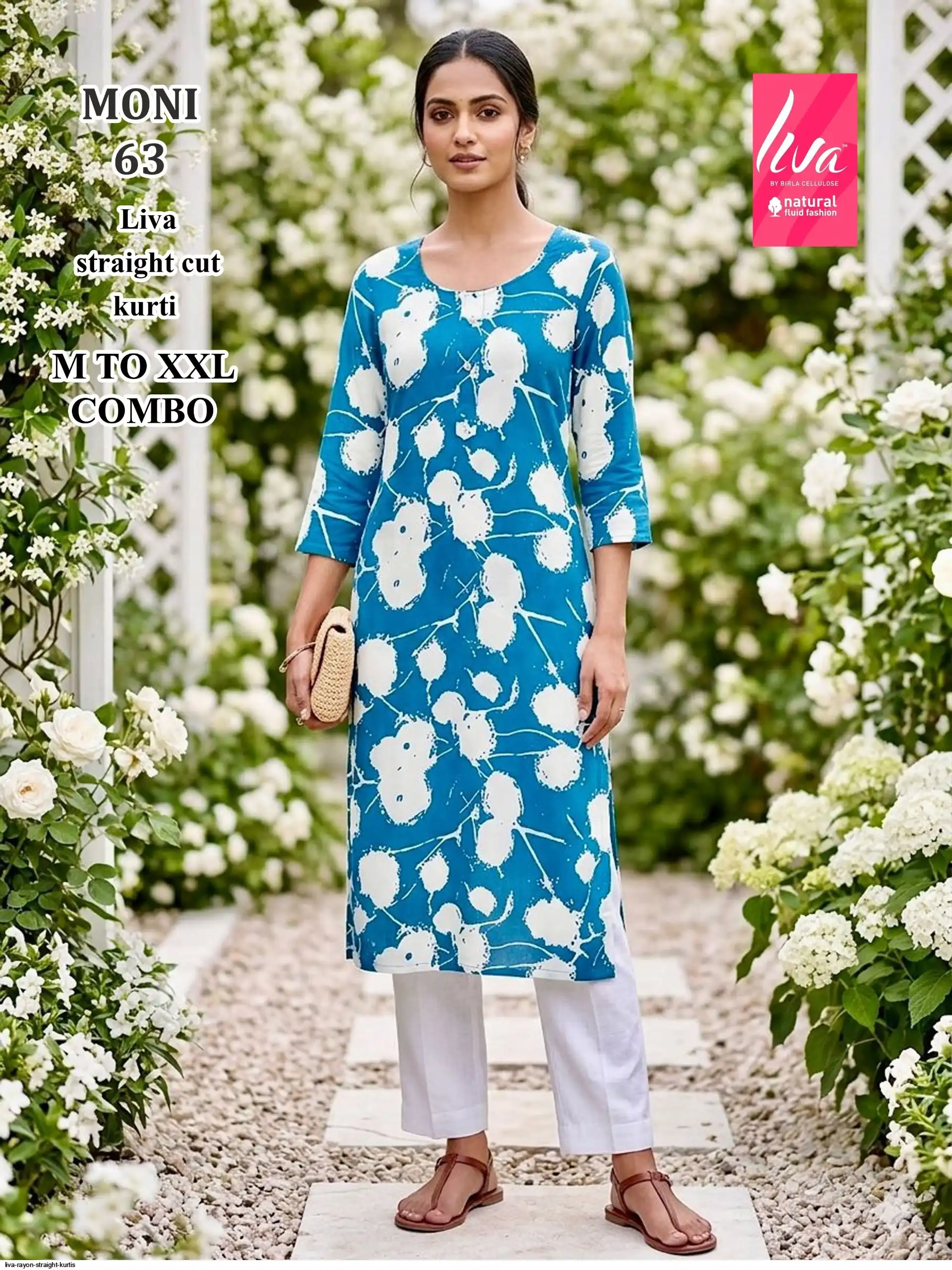LIVA RAYON STRAIGHT KURTIS MONI 63