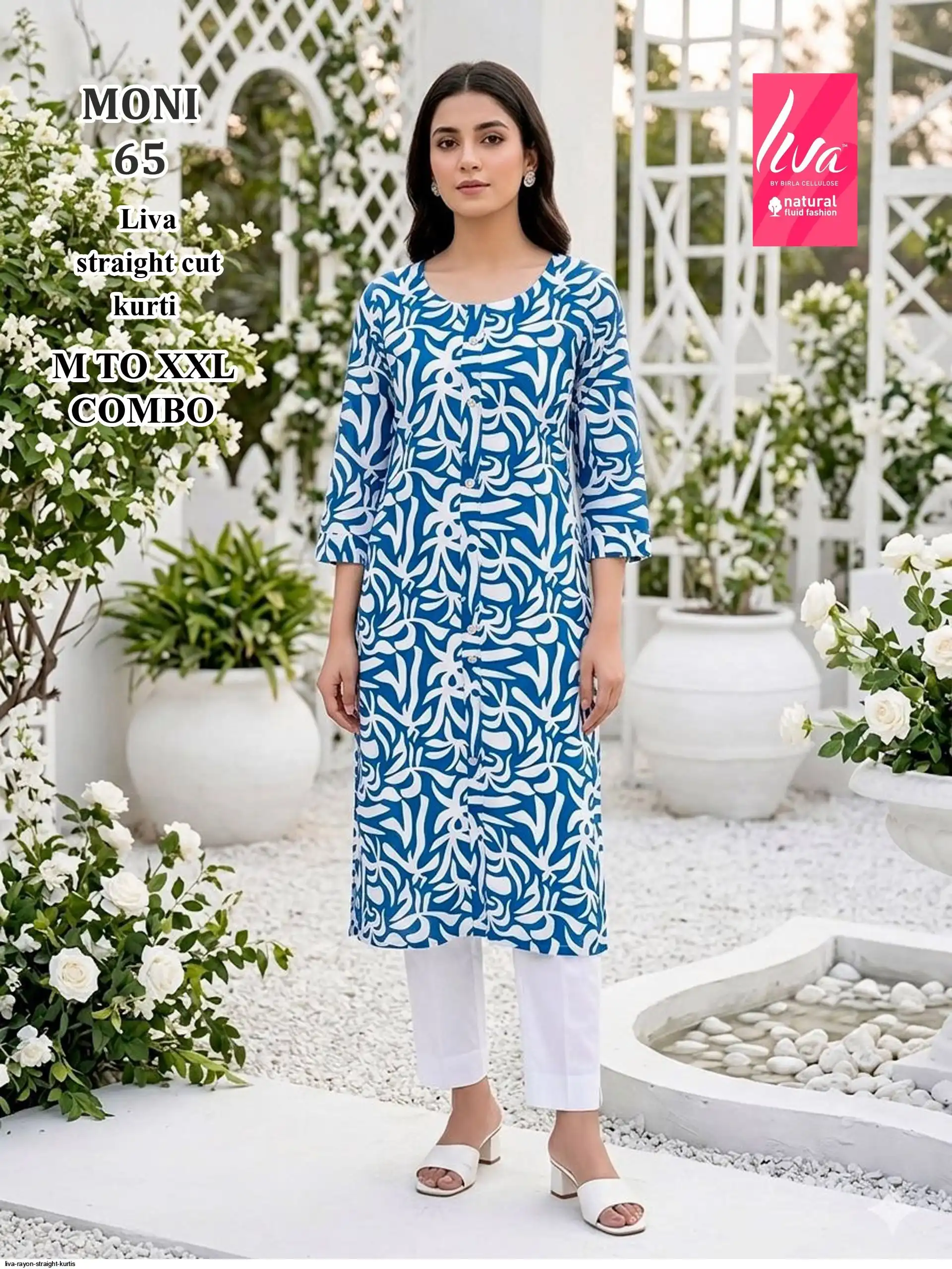 LIVA RAYON STRAIGHT KURTIS MONI 65