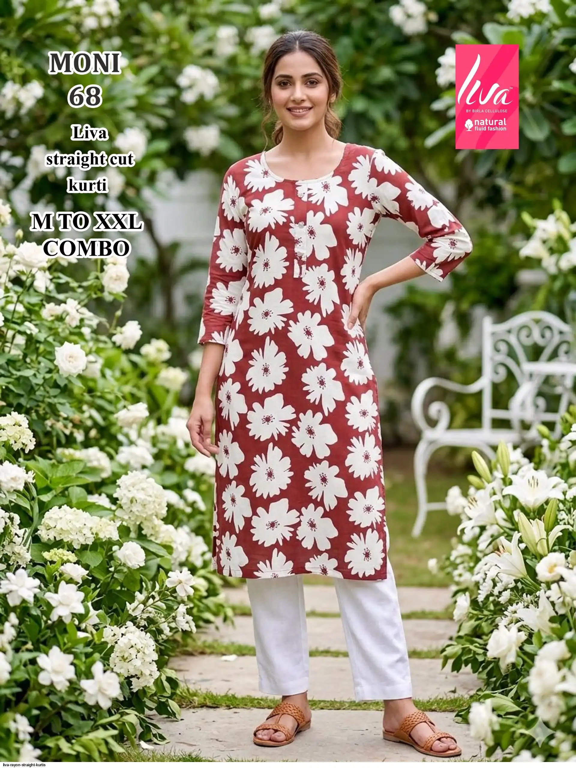LIVA RAYON STRAIGHT KURTIS MONI 68
