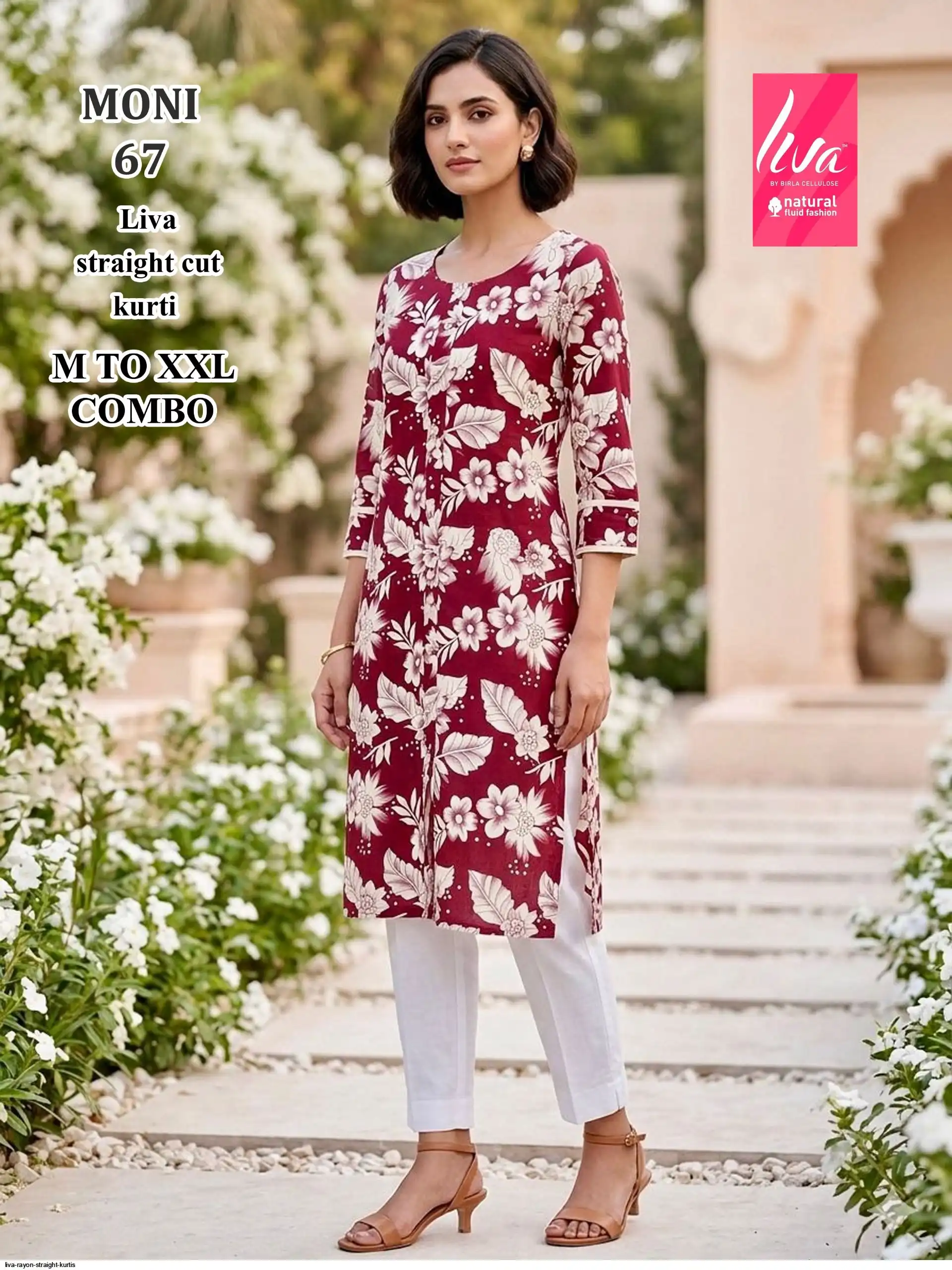 LIVA RAYON STRAIGHT KURTIS MONI 67
