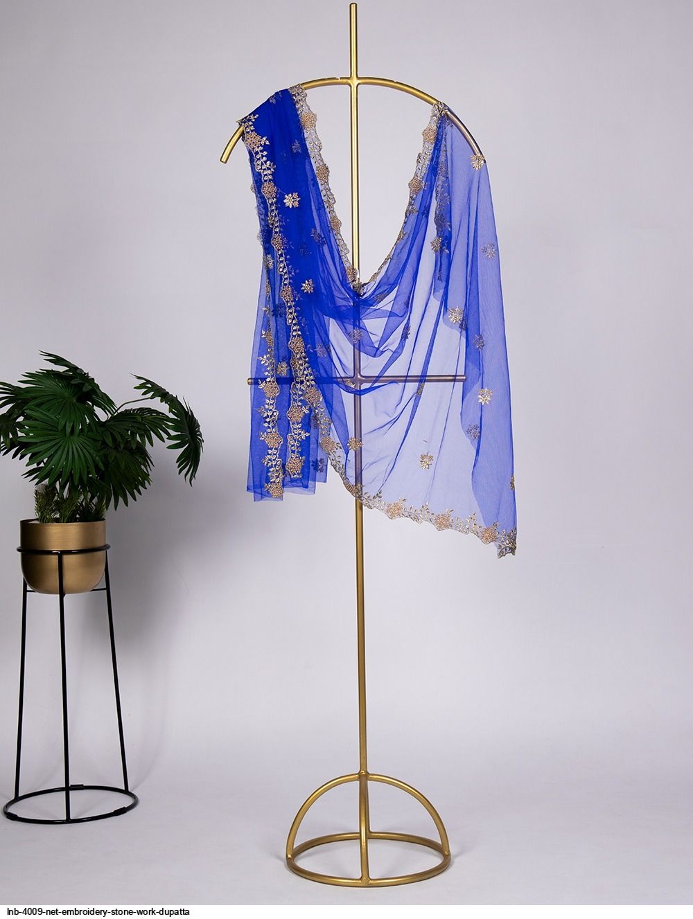 LNB 4009 NET EMBROIDERY STONE WORK DUPATTA