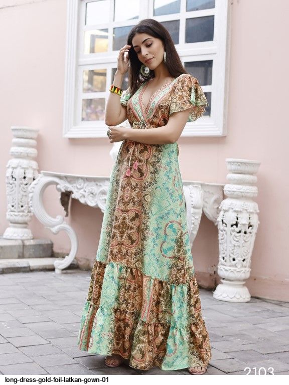 slim fit dress slacks Bandage Strapless Foil Maxi Dress Gold main image 1