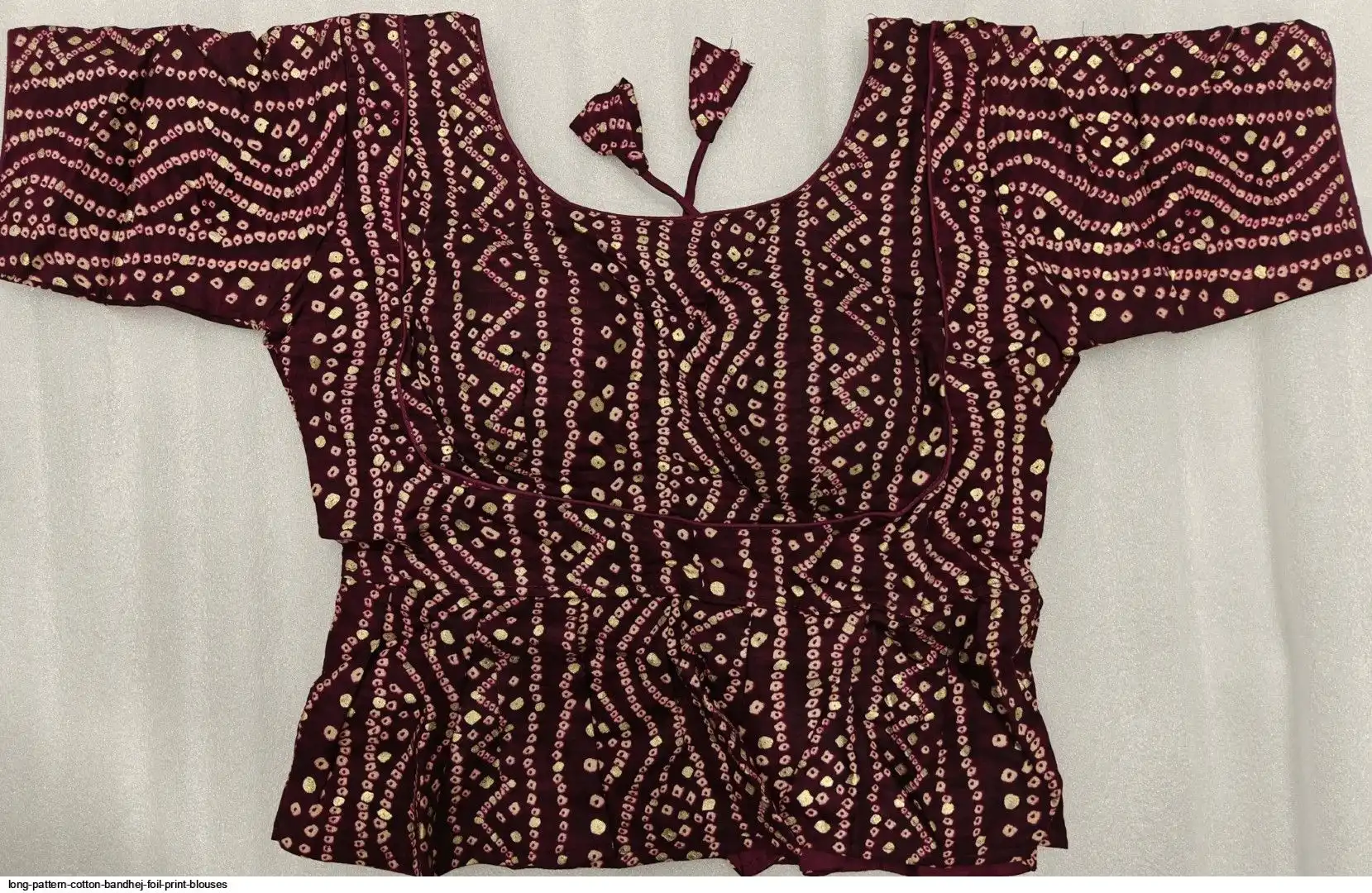 LONG PATTERN COTTON BANDHEJ FOIL PRINT BLOUSES B